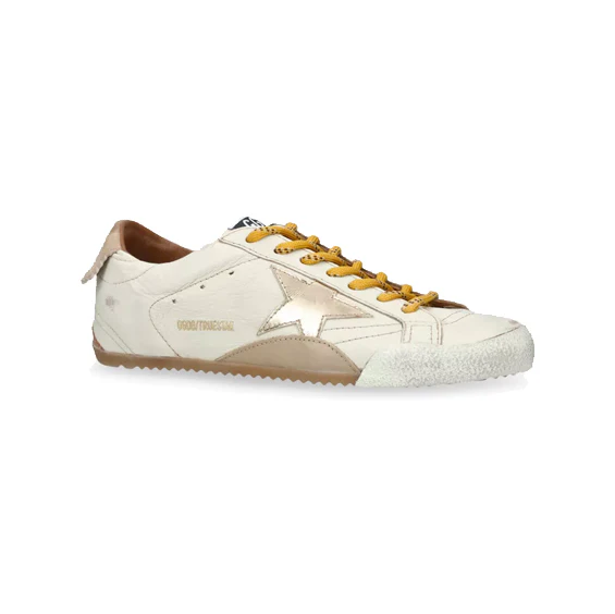 Golden Goose True Star Patch Low White Gold Star