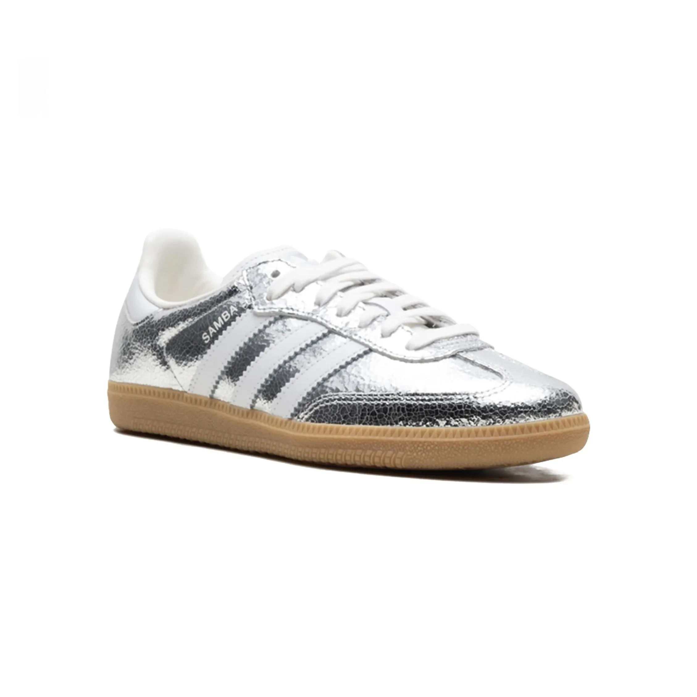 Adidas Samba Silver Metallic Cracked