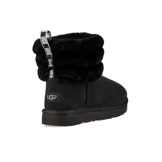 UGG Classic Mini Fluff Quilted Boot Black