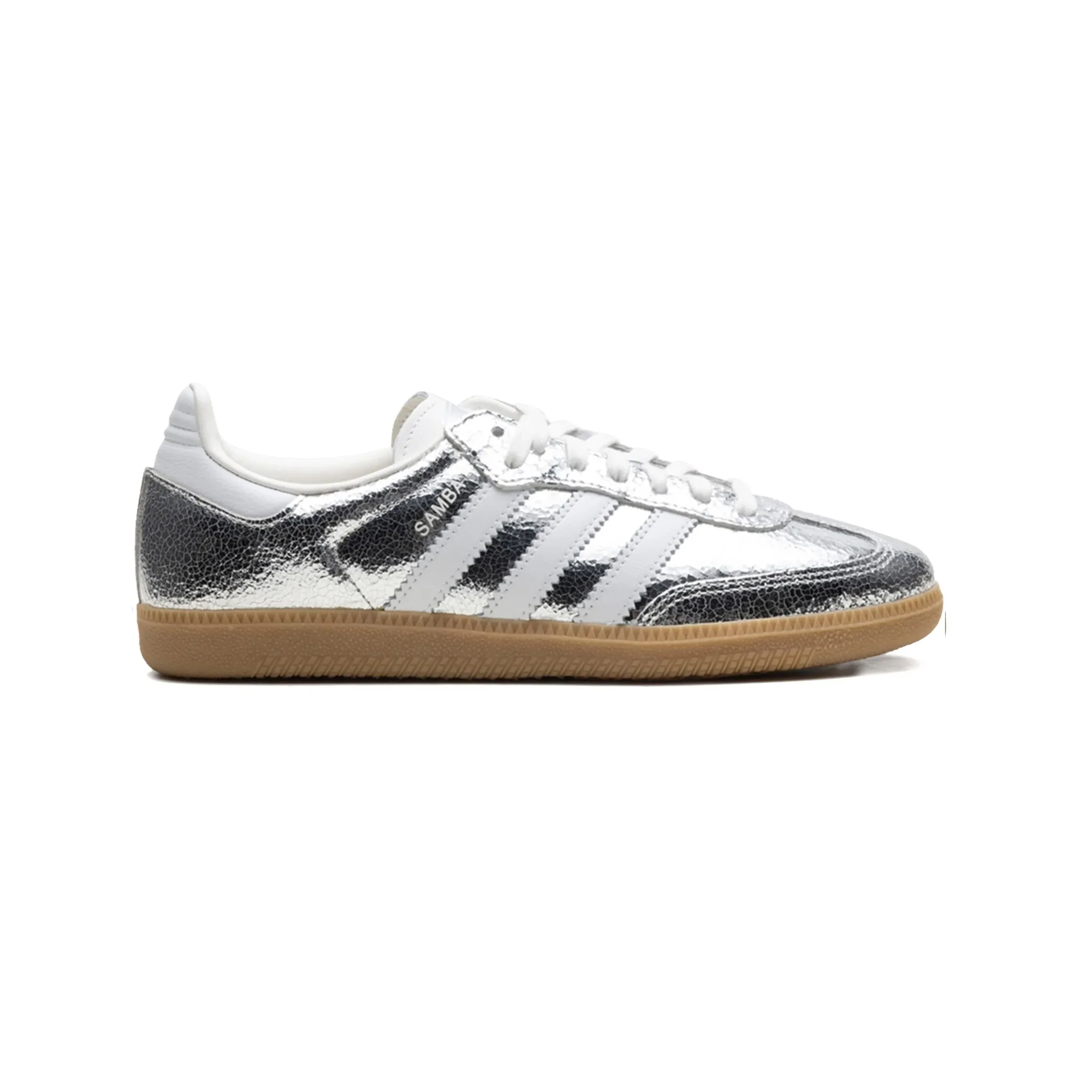 Adidas Samba Silver Metallic Cracked