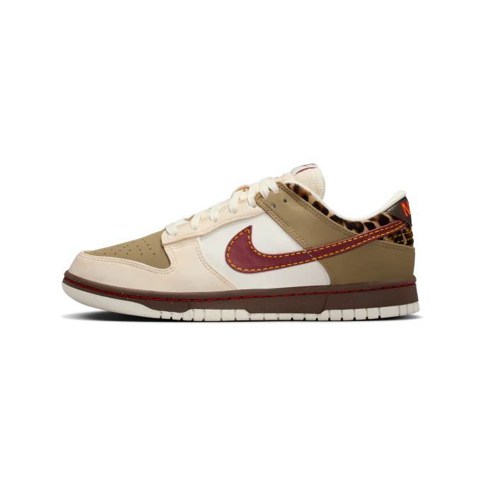 Nike Dunk Low Retro Khaki Team Red Pearl White