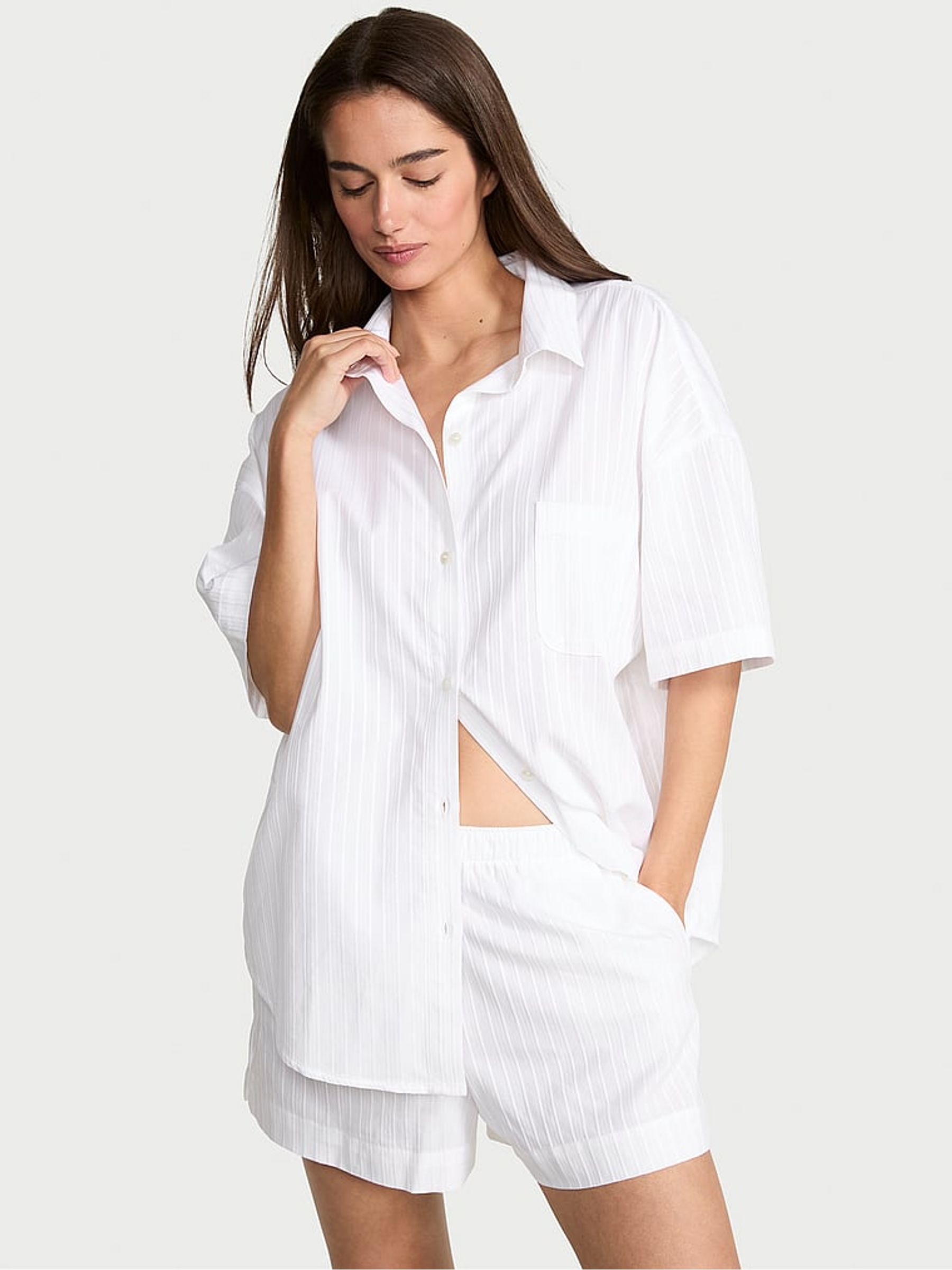 White Cotton Modal Short Pyjama Set