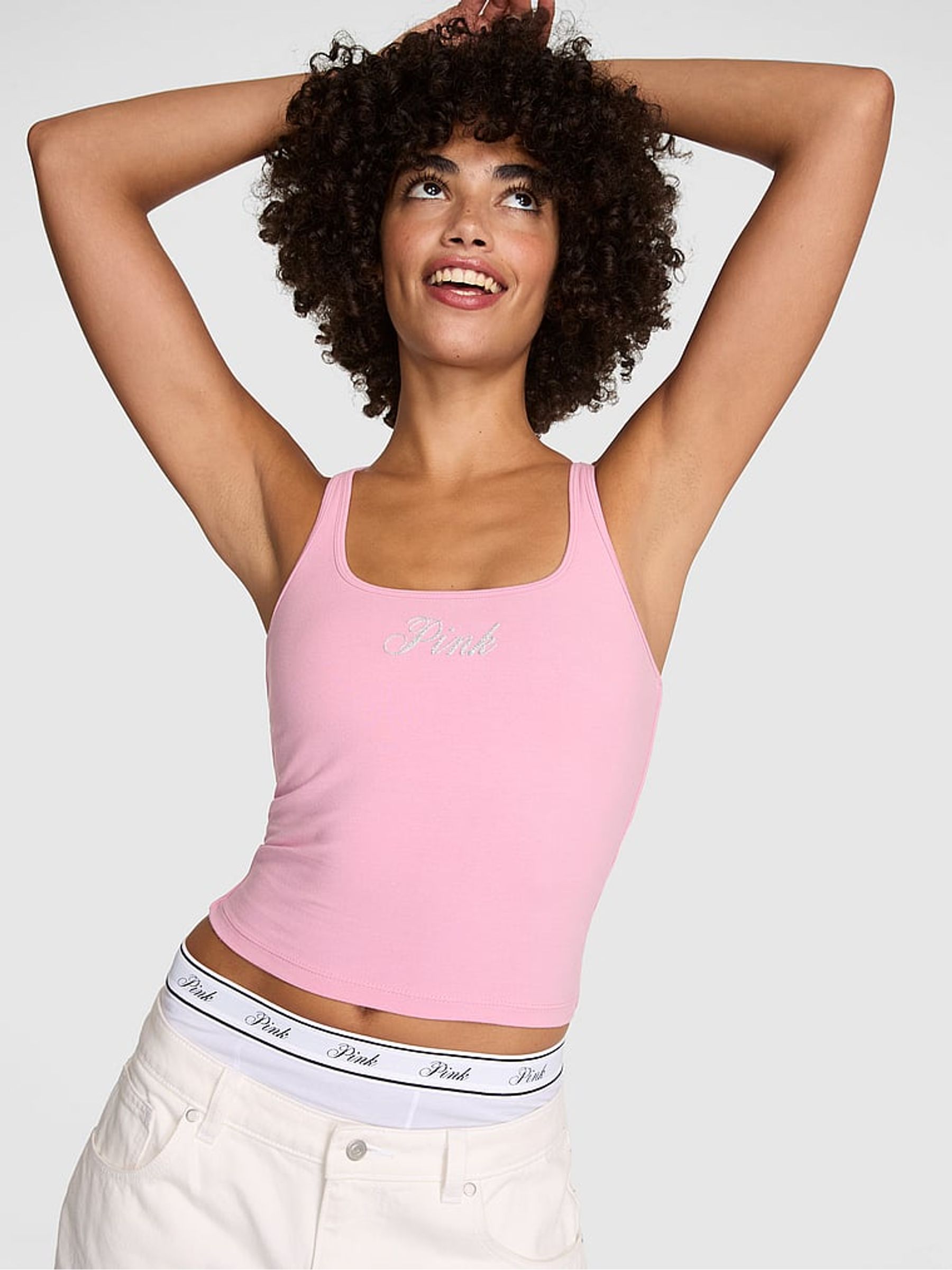 Cameo Pink Shine Square Neck Sports Bra