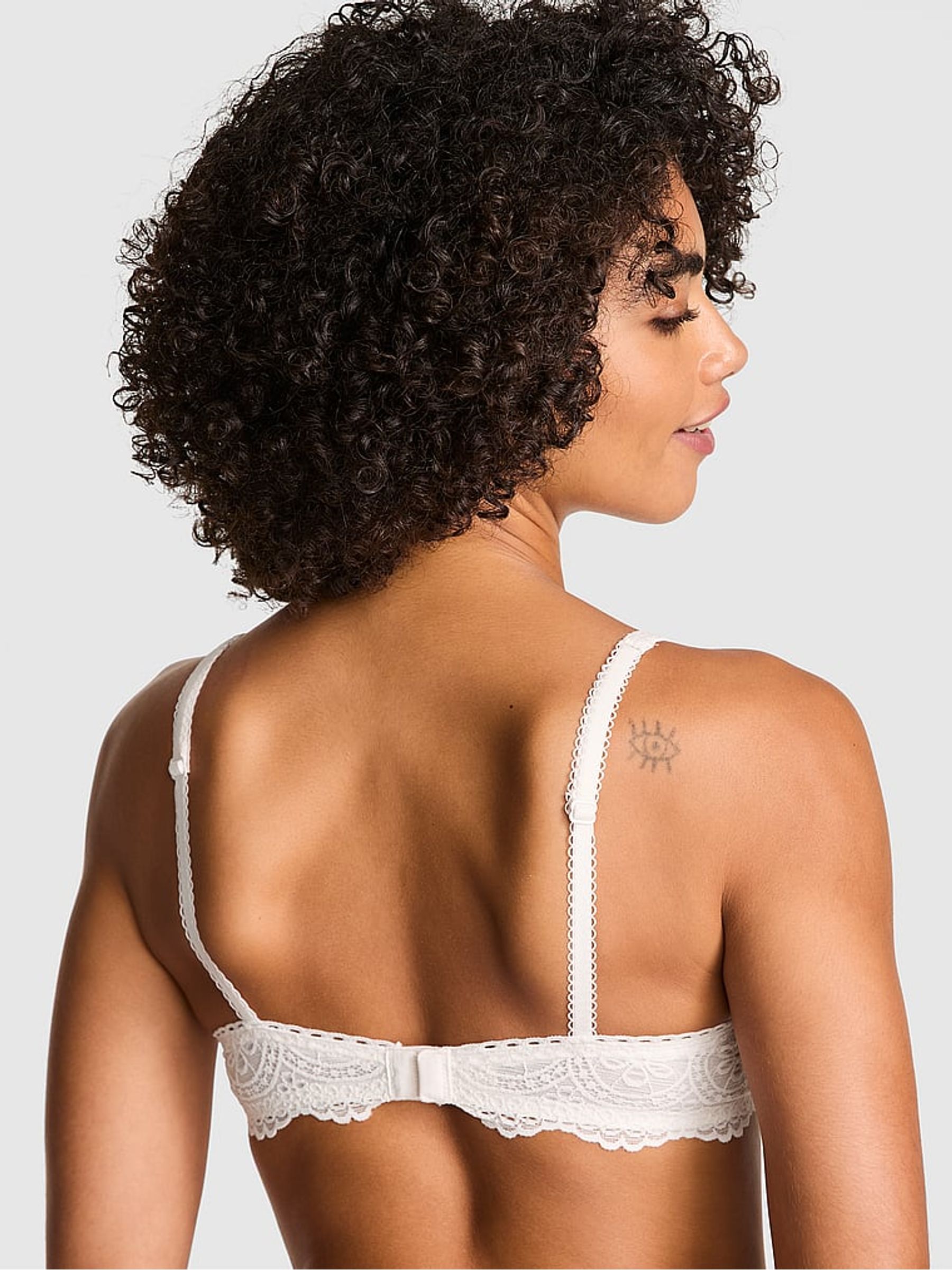 Coconut White Lightly Lined Balcony Eyelet Lace Bra