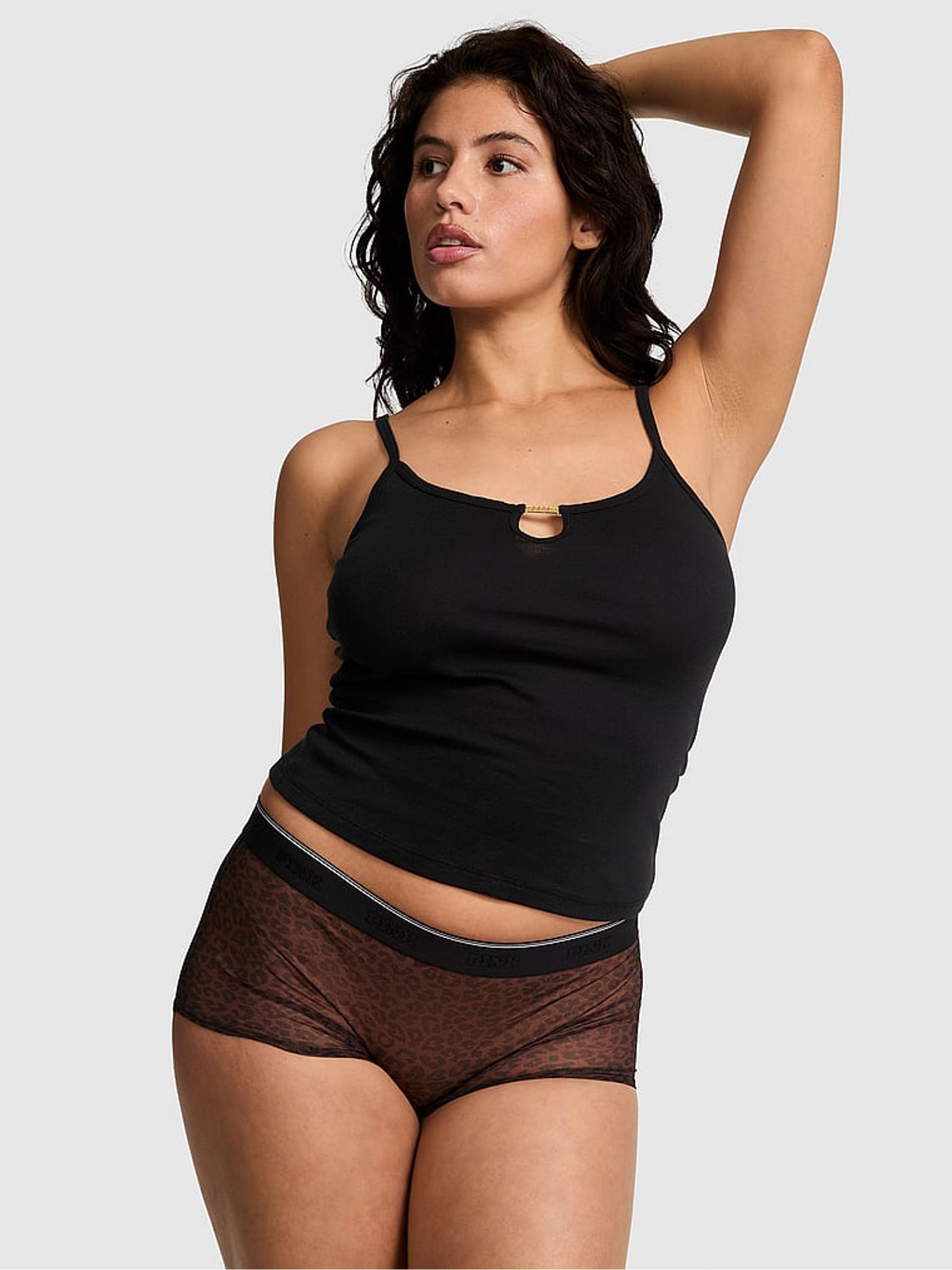 Black Charm Keyhole Cami Top