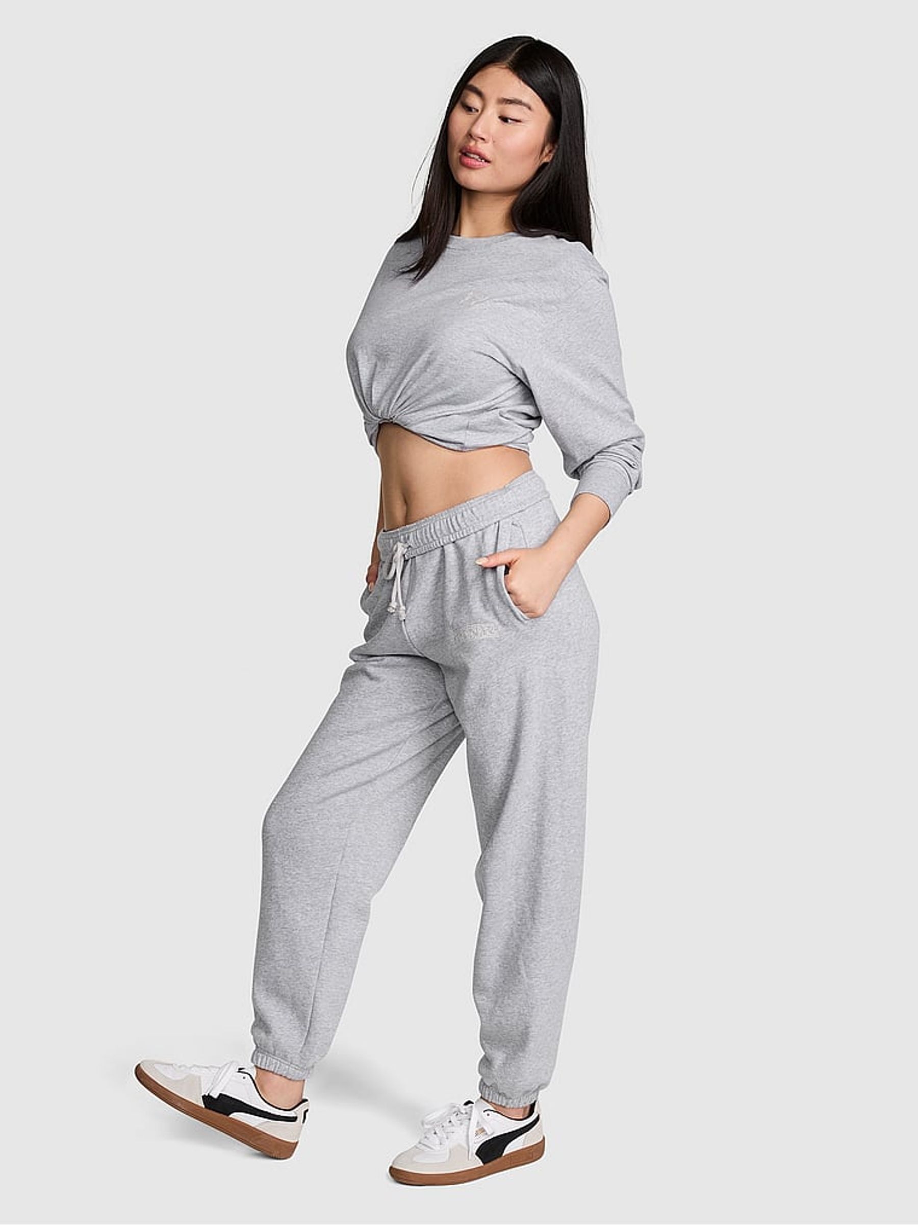 Grey Heather Cuffed Joggers
