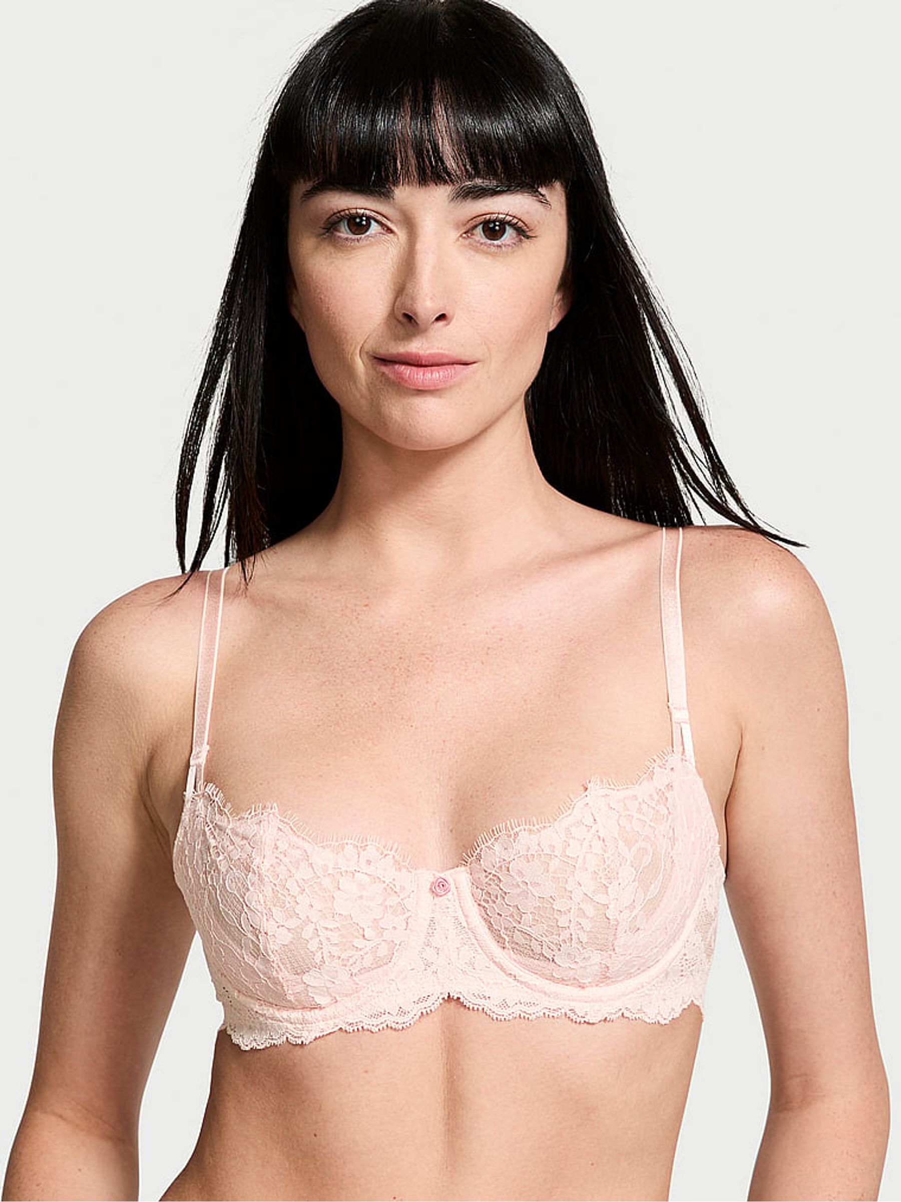 Purest Pink Unlined Balcony Lace Bra