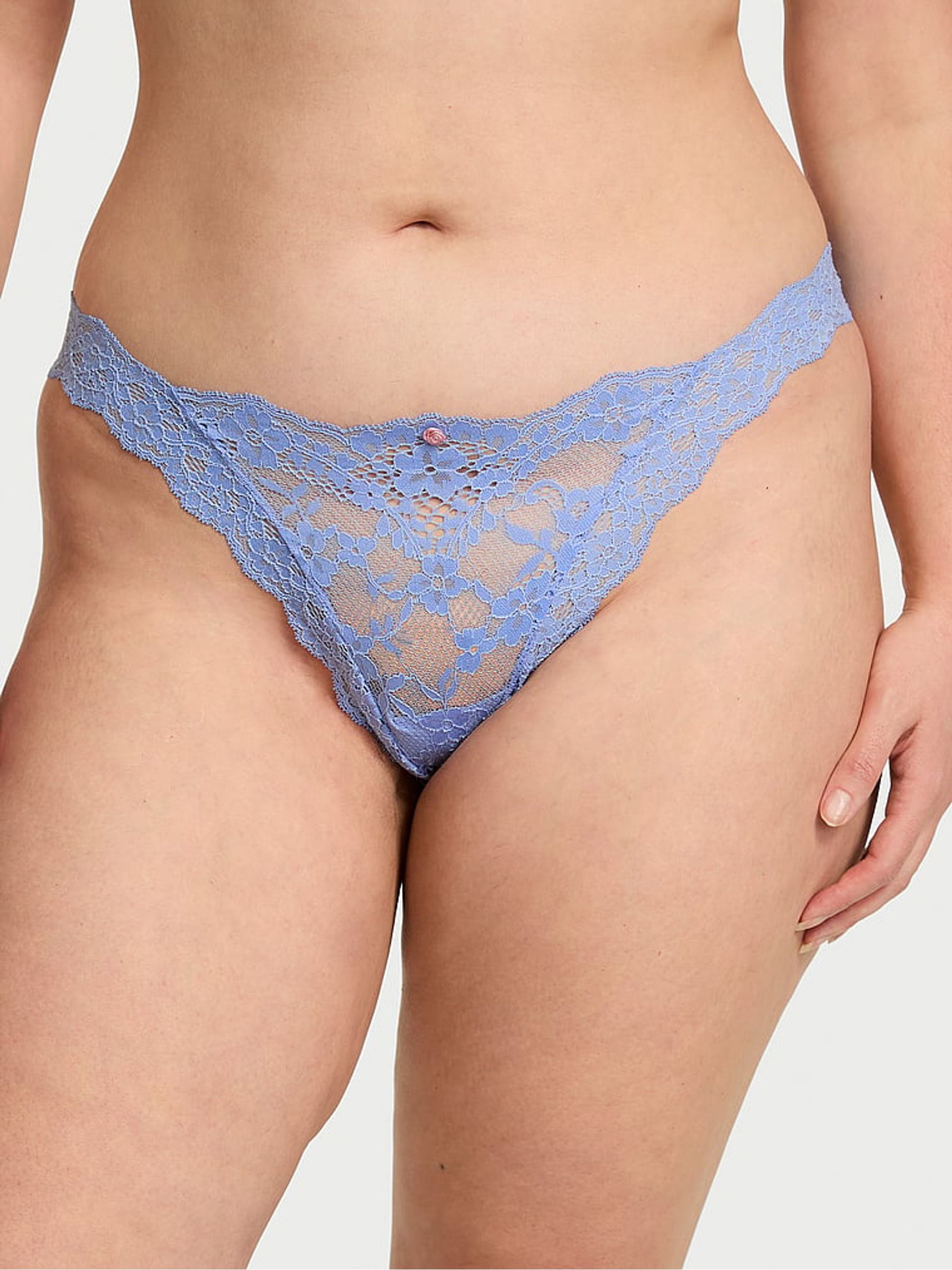 Blue Cameo Brazilian Lace Knickers