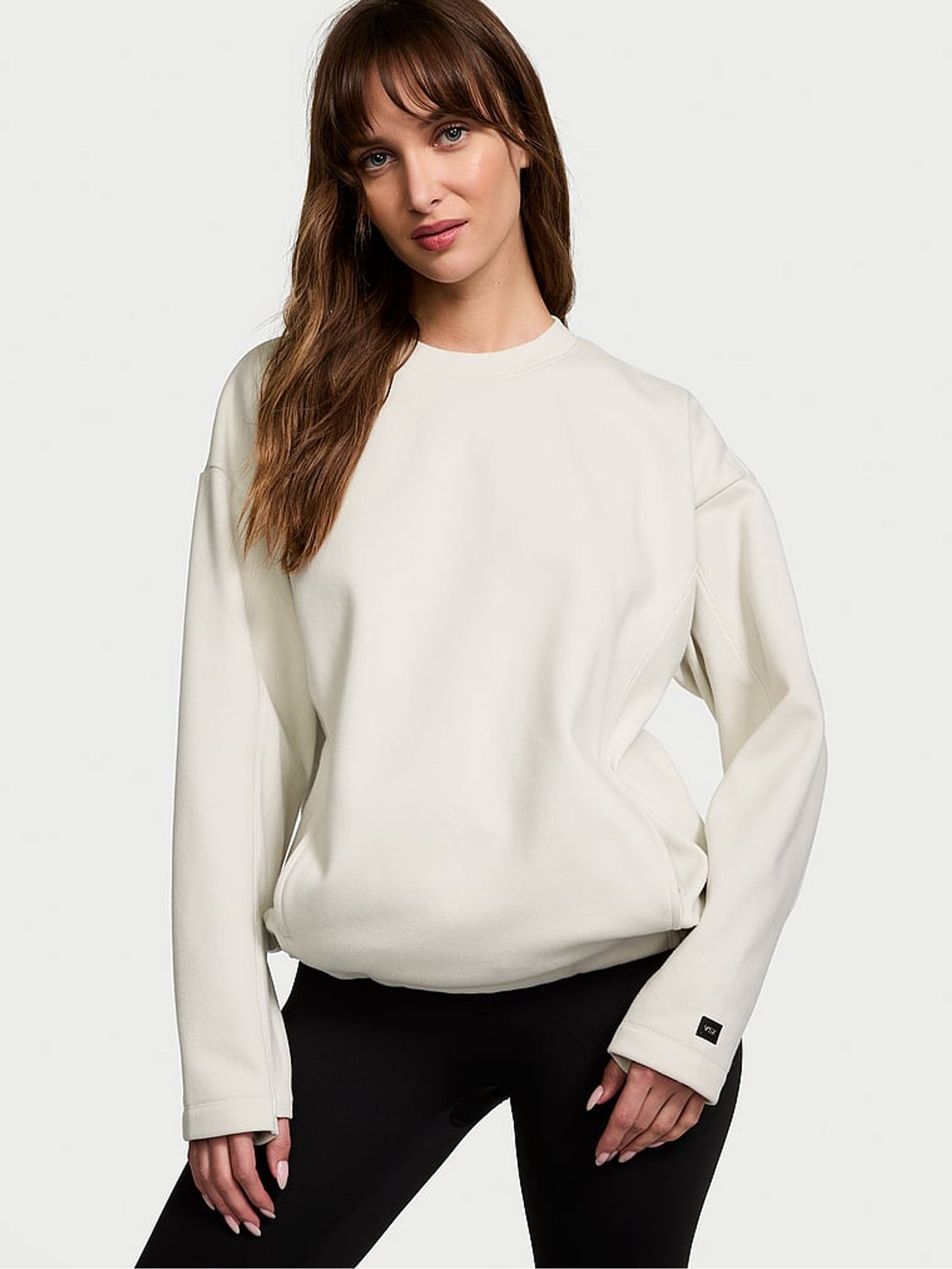 White Fleece Crewneck Sweatshirt
