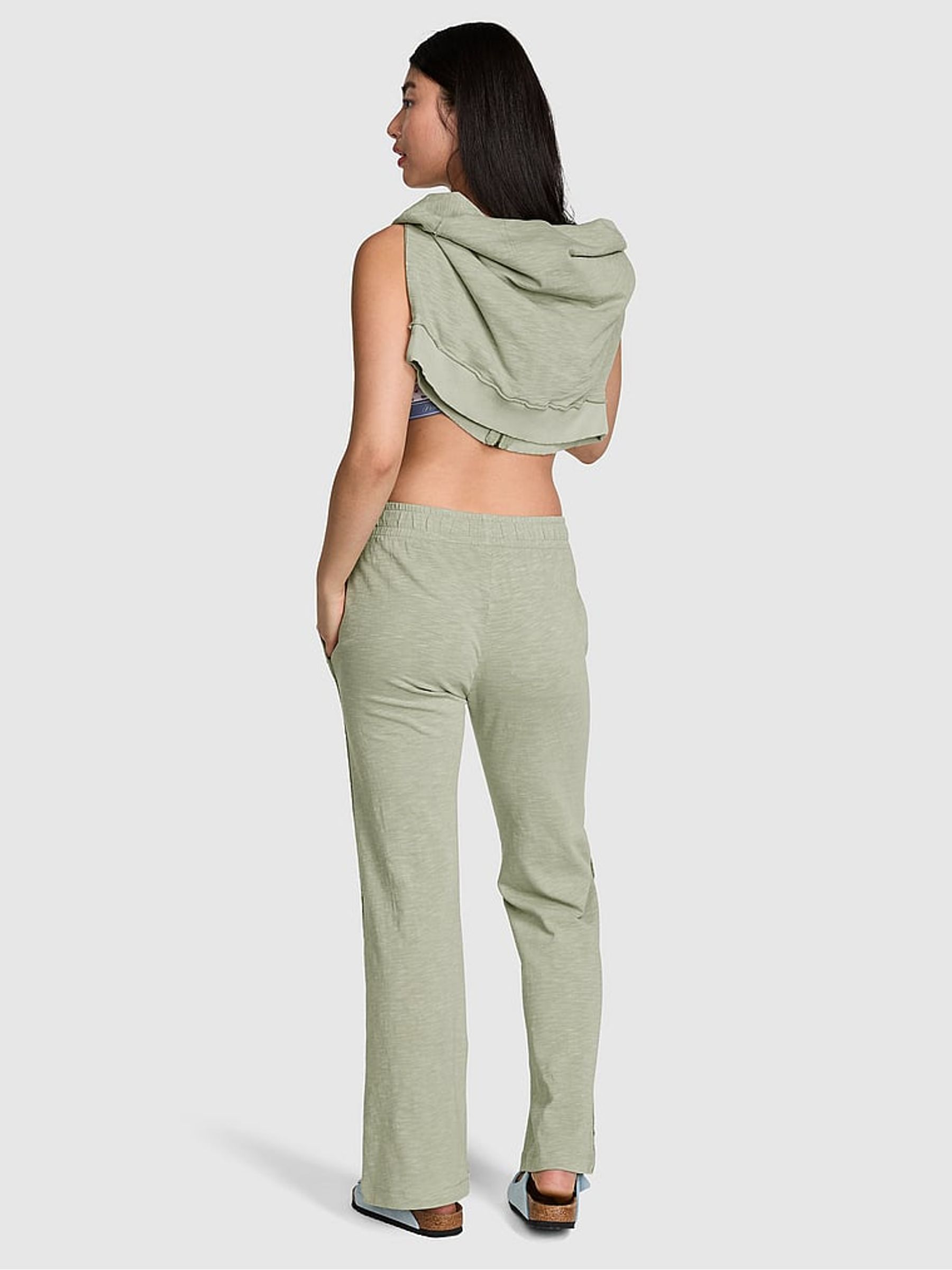 Green Garden Flared Jersey Joggers