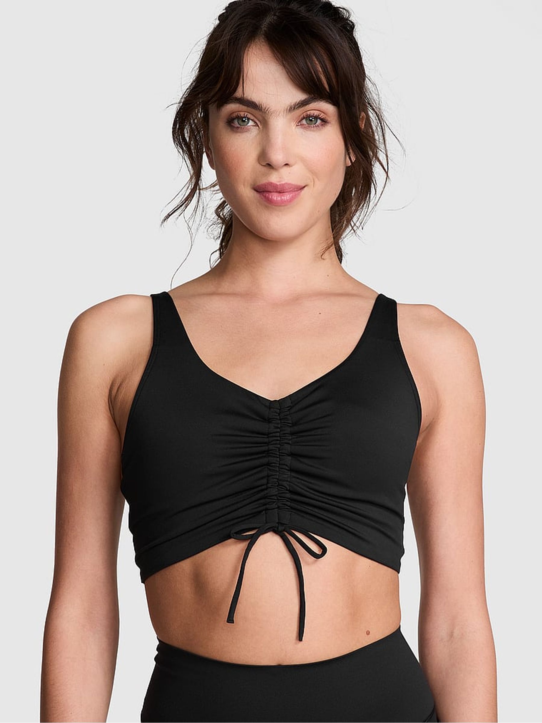Black Relay Cinched Plunge Bra