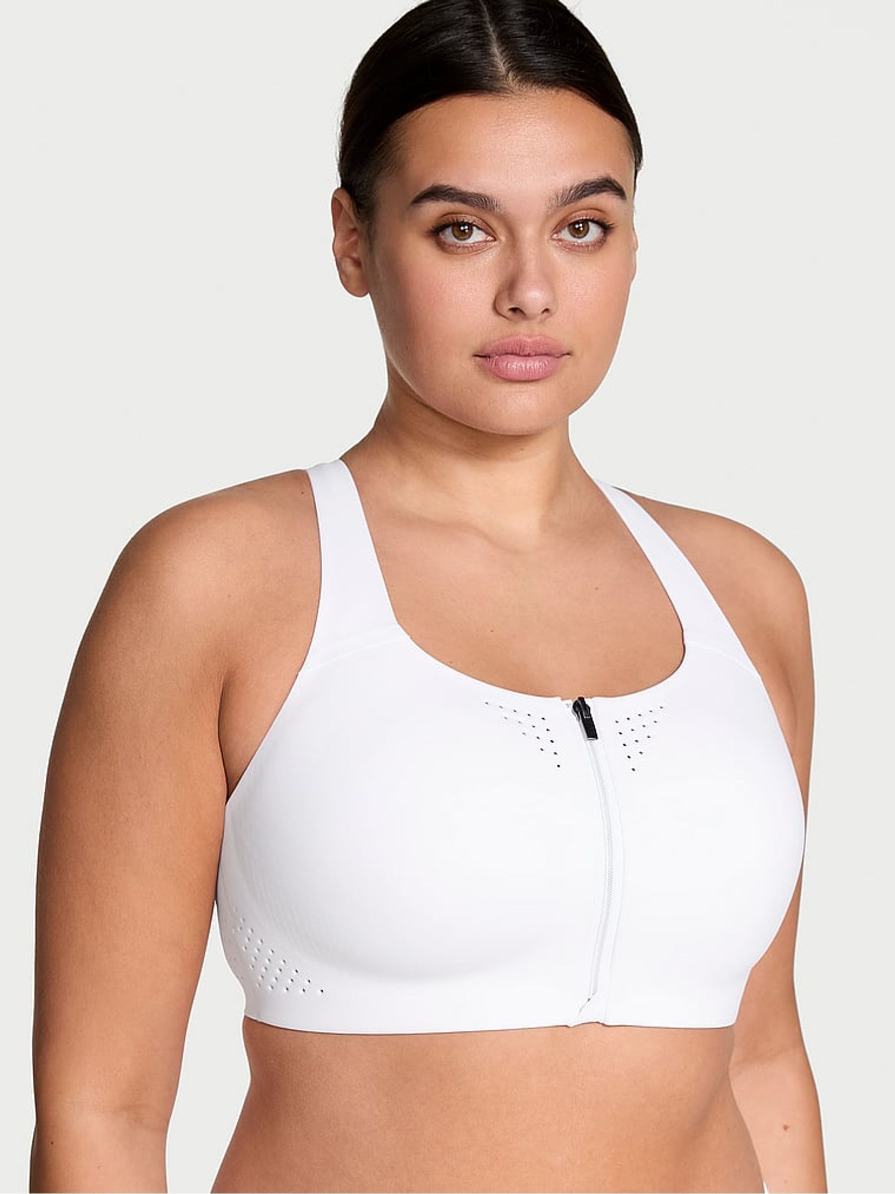 White Featherweight Max High Support Sports Bra