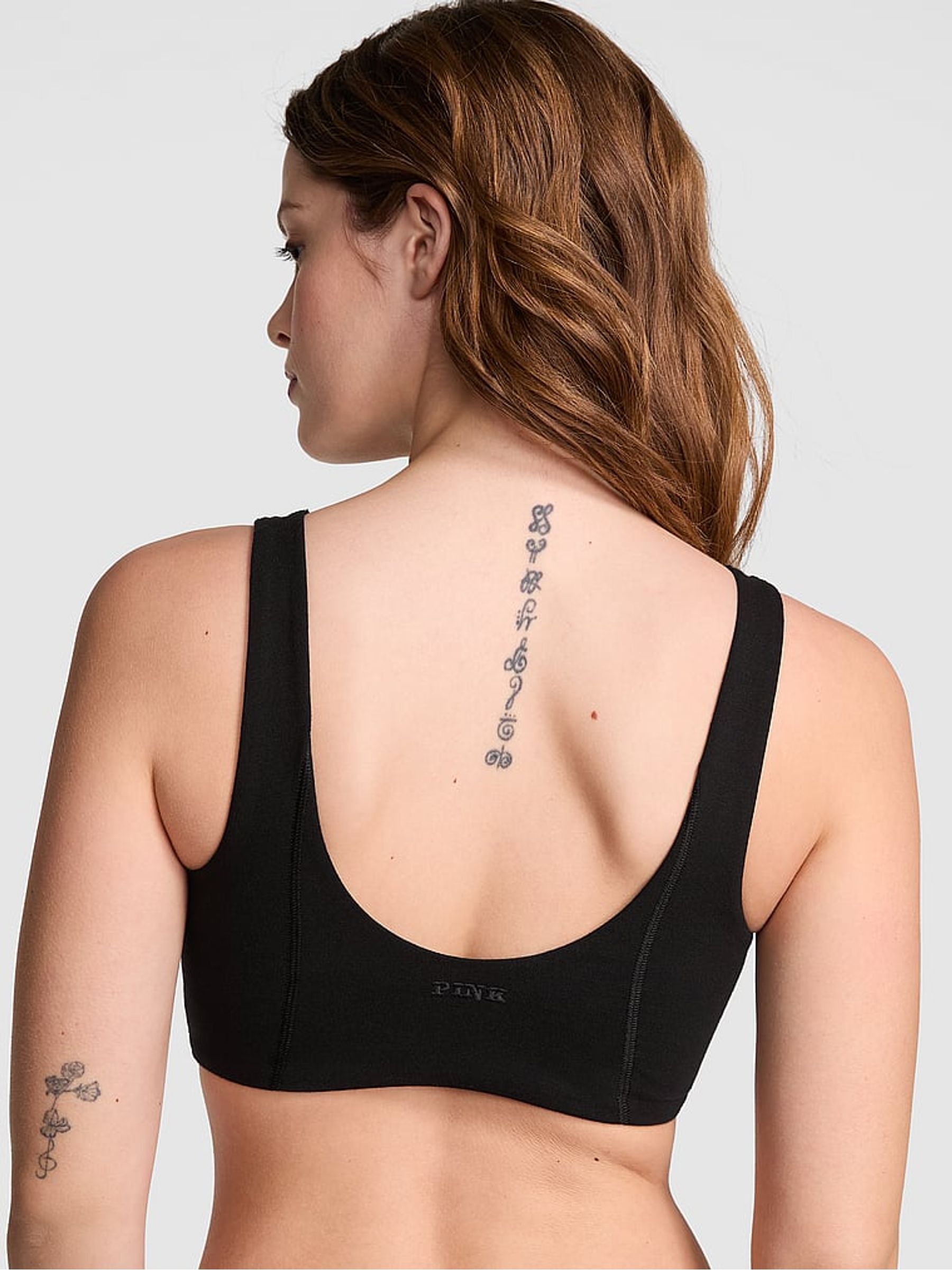 Black Cotton Scoop Sports Bra
