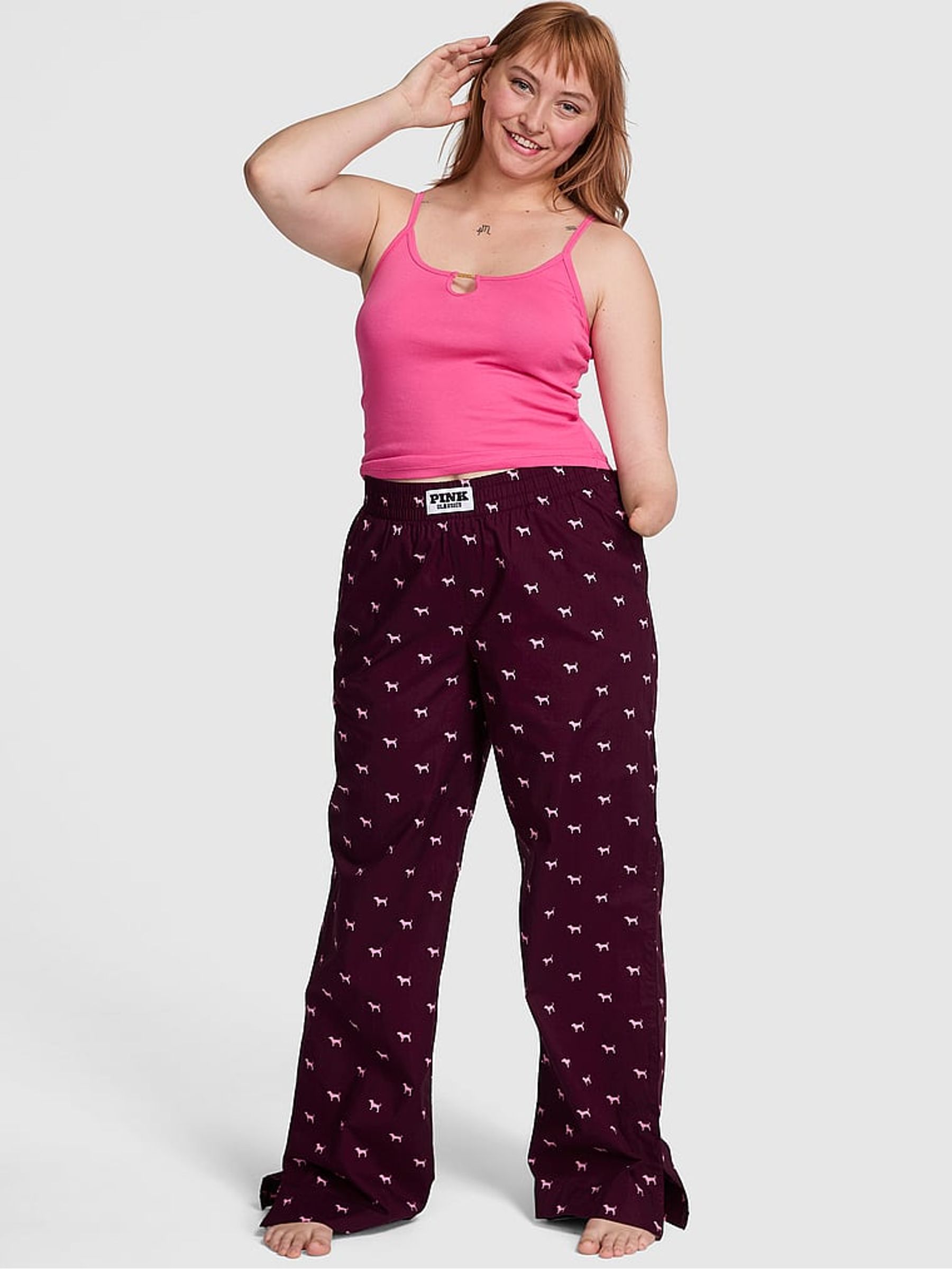 Purple Rose Dog Print Pyjama Bottoms