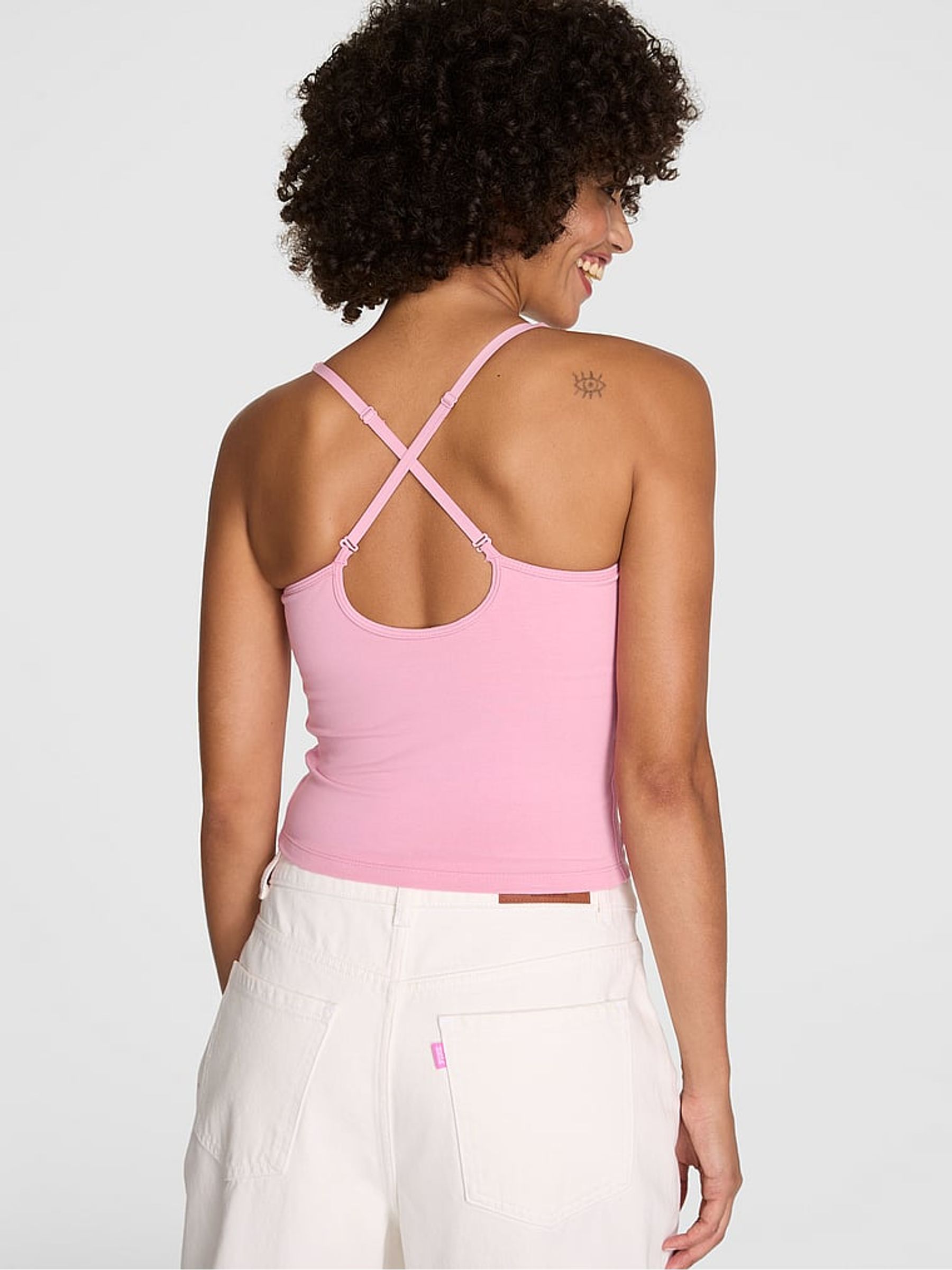 Cameo Pink Shine Square Neck Sports Bra