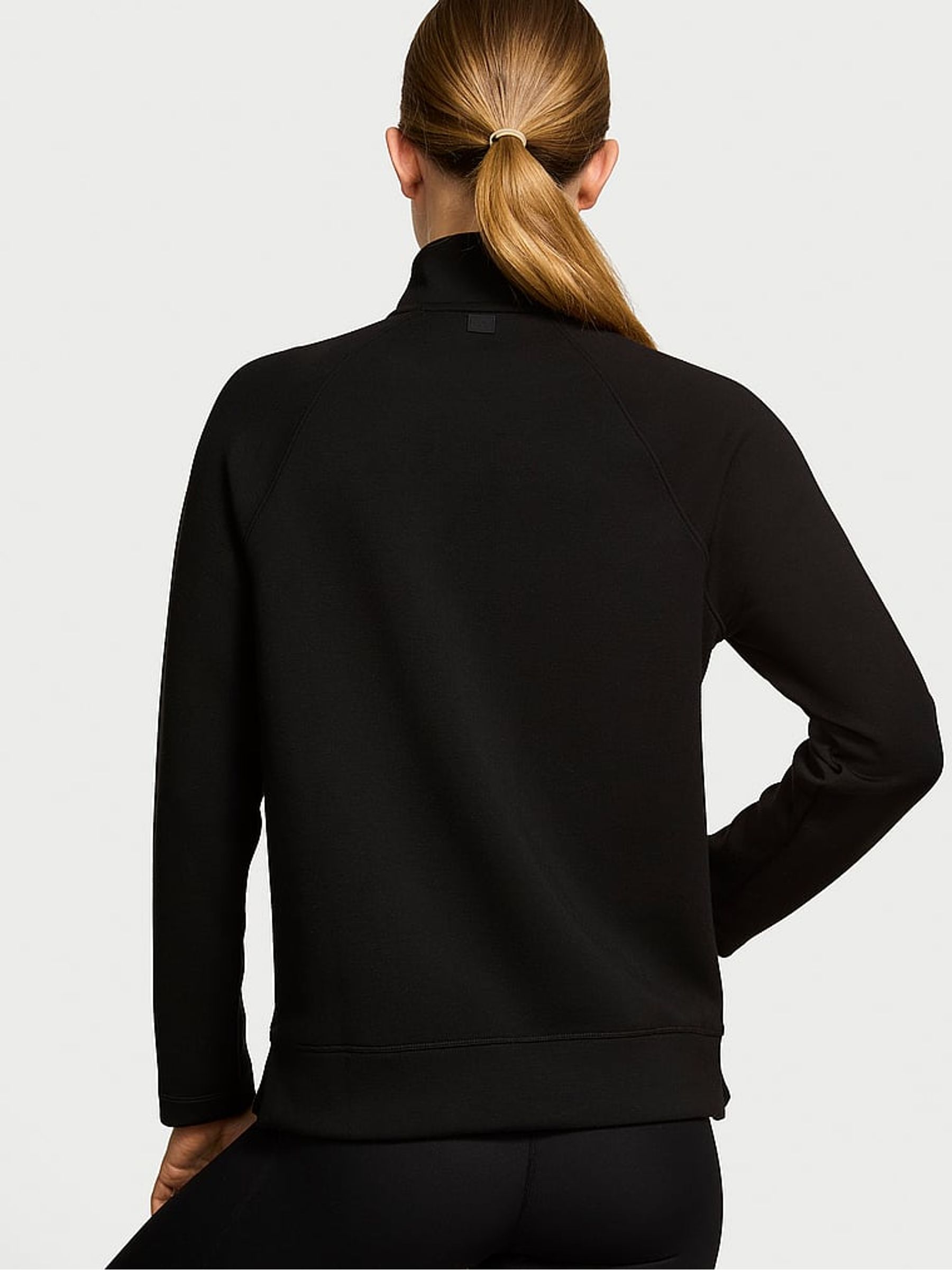 Pure Black Featherweight Knit Half Zip Sweatshirt