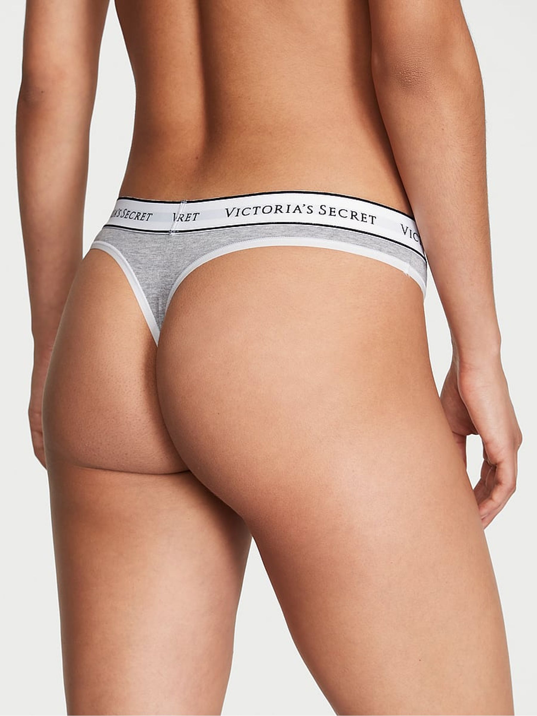 Grey Heather Thong Knickers