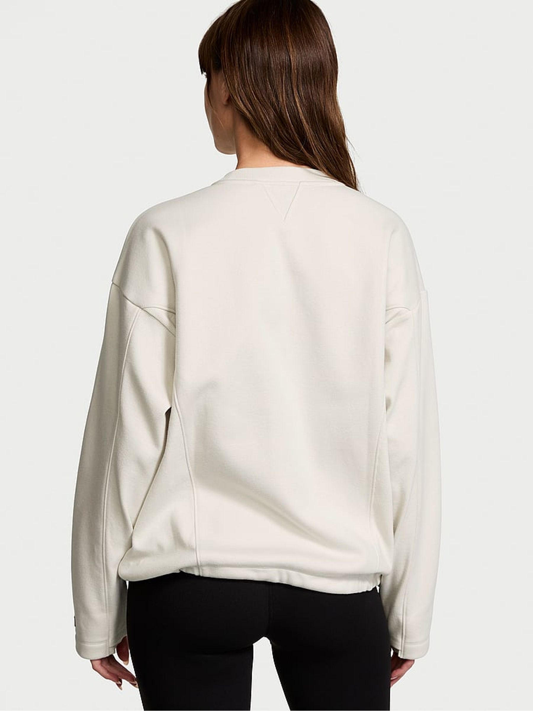 White Fleece Crewneck Sweatshirt