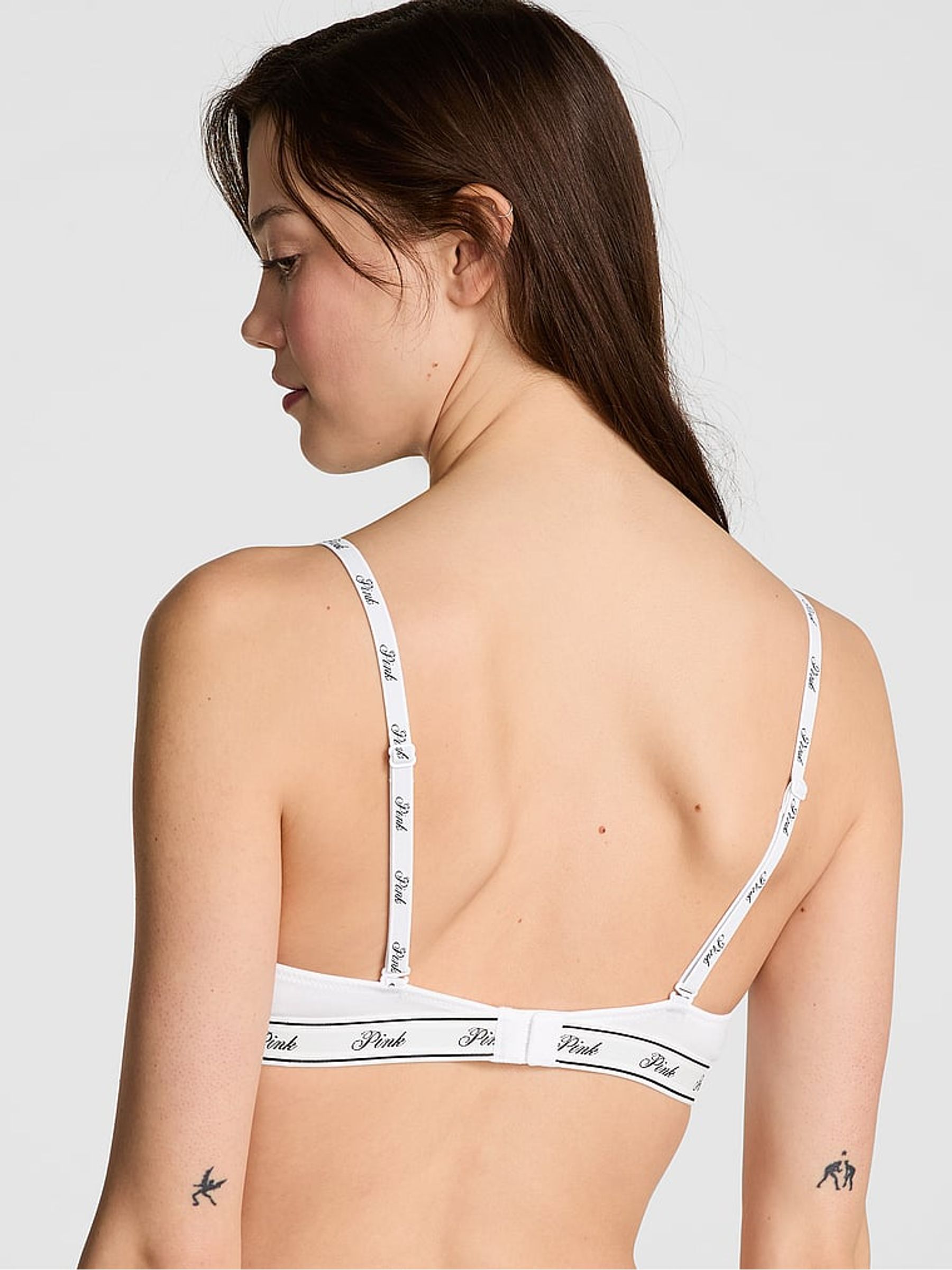 White Logo Non Wired Lightly Lined Bra