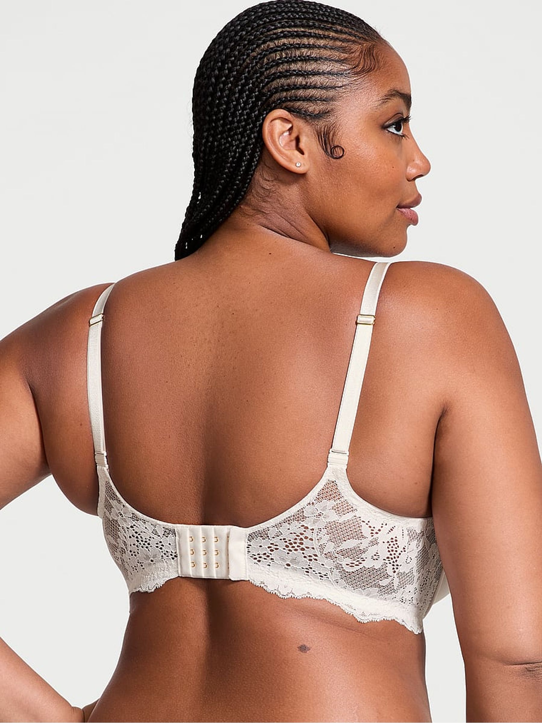 Coconut White Lace Trim Push Up Bra