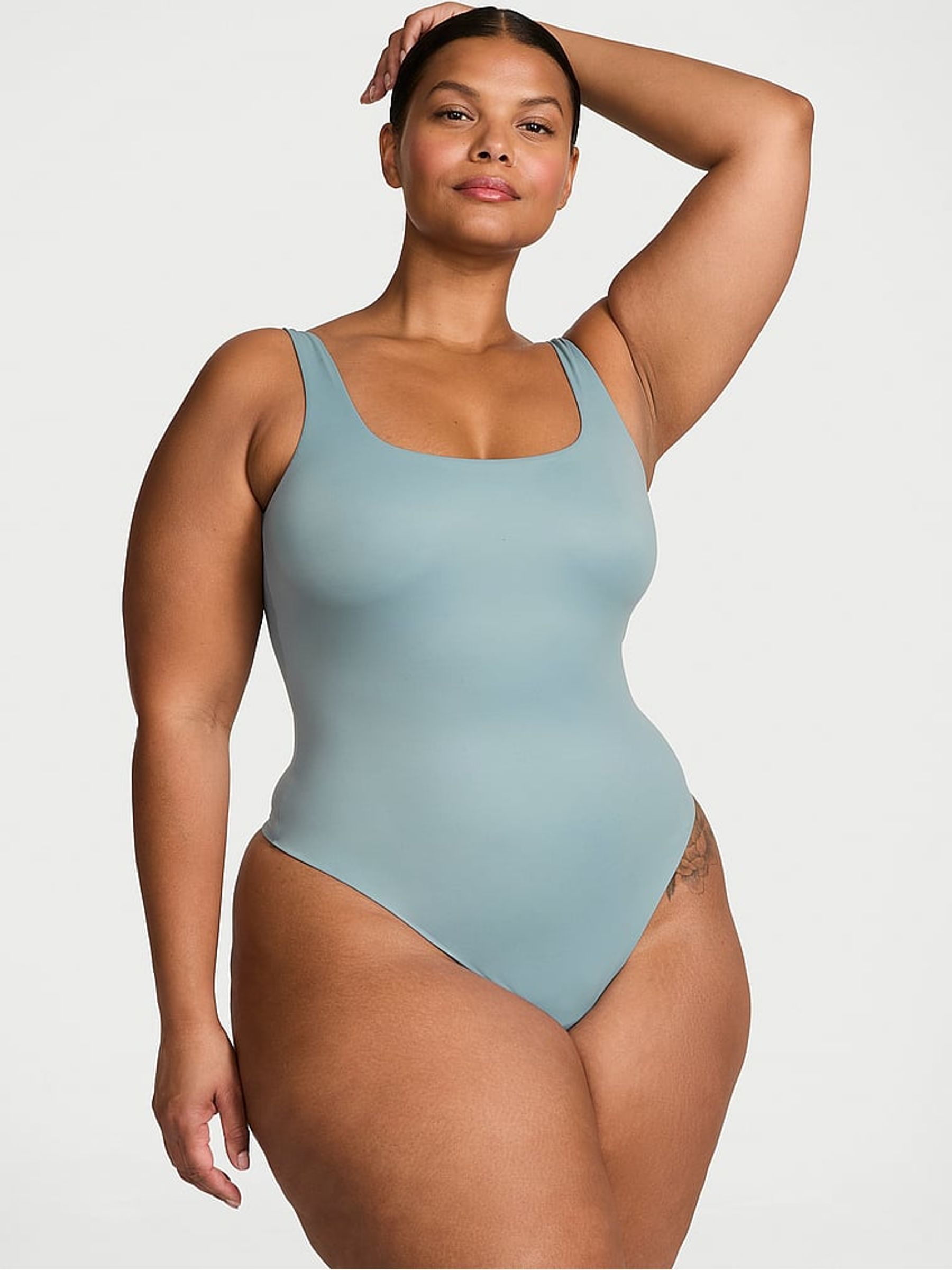 Jupiter Blue FeatherSoft™ Square Neck Tank Bodysuit
