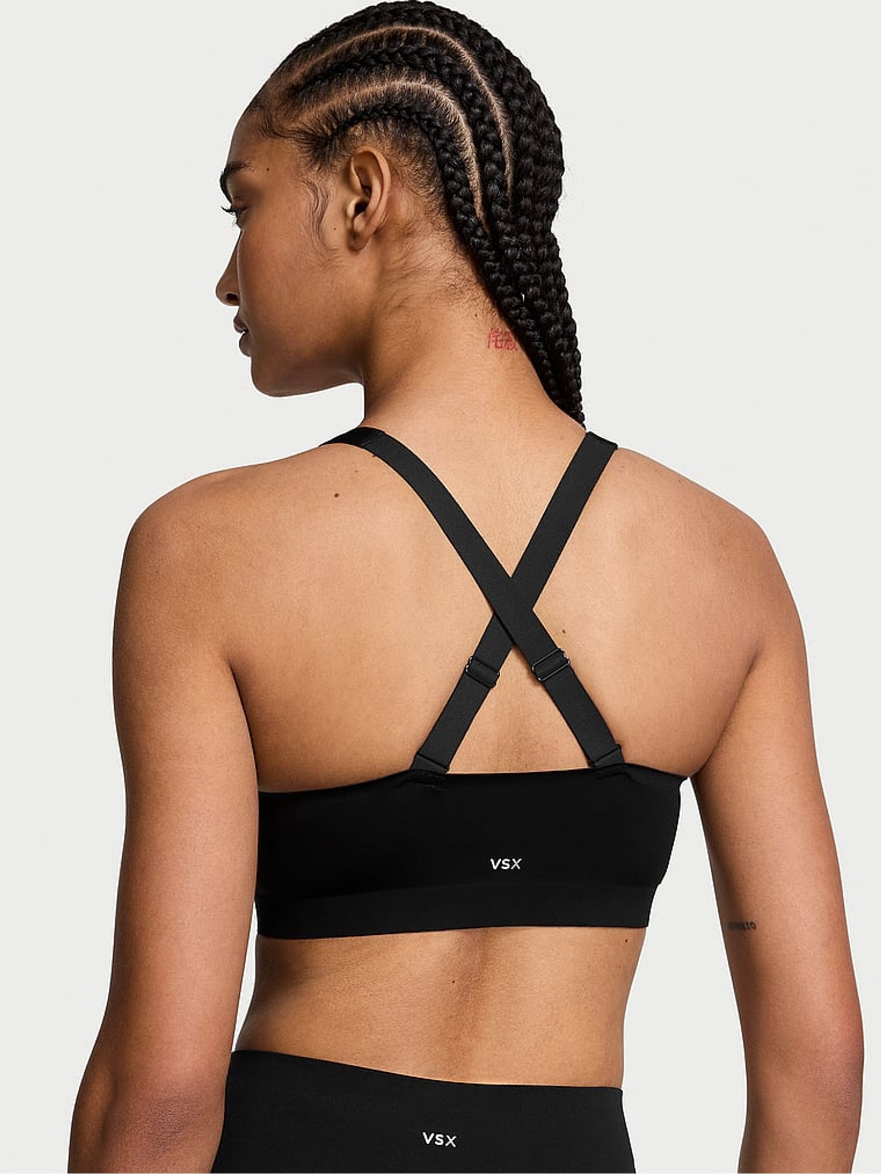 Black Front Close High Support Sports Bra