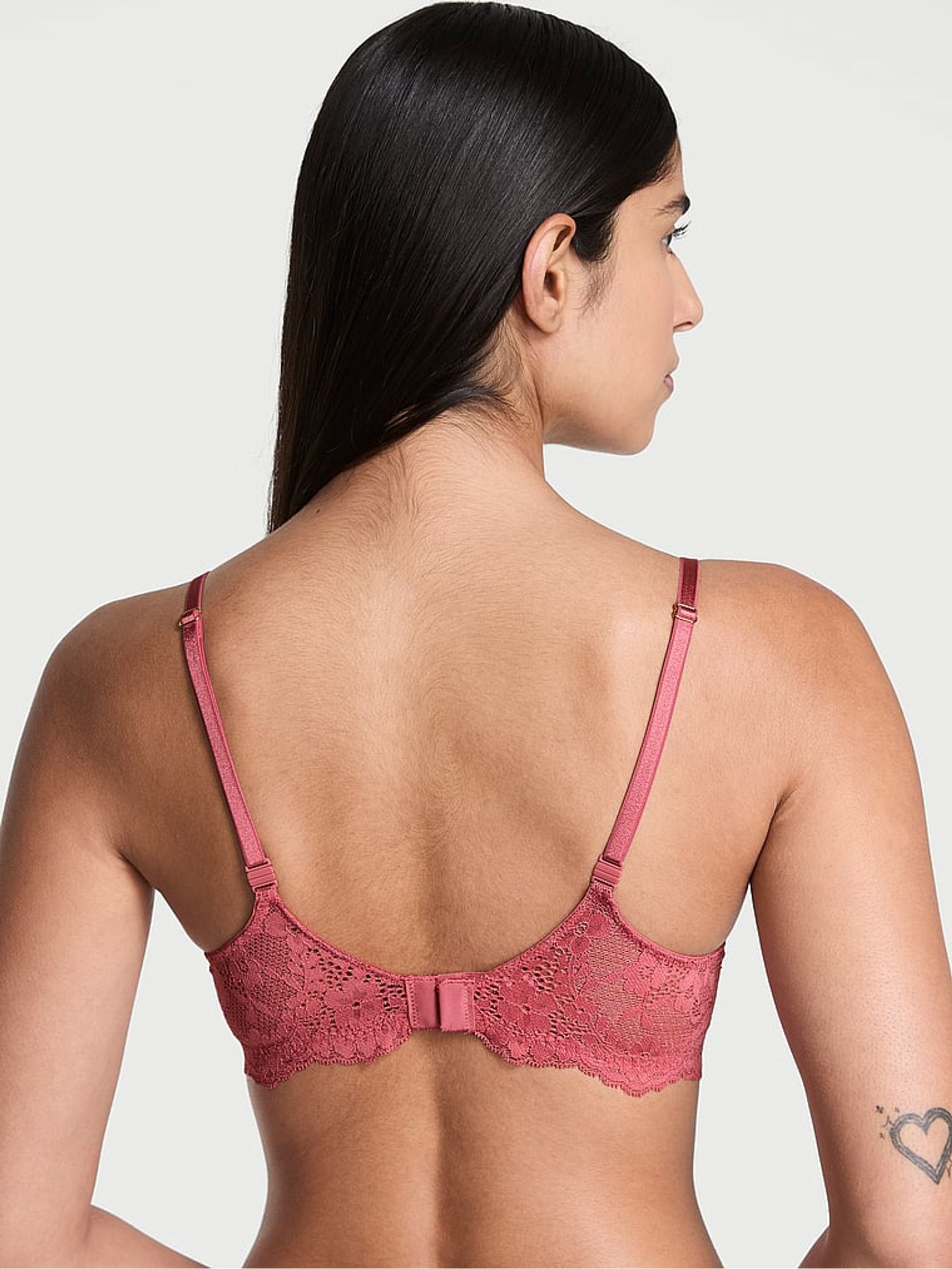 Seductive Rose Pink Lightly Lined Demi Lace Bra