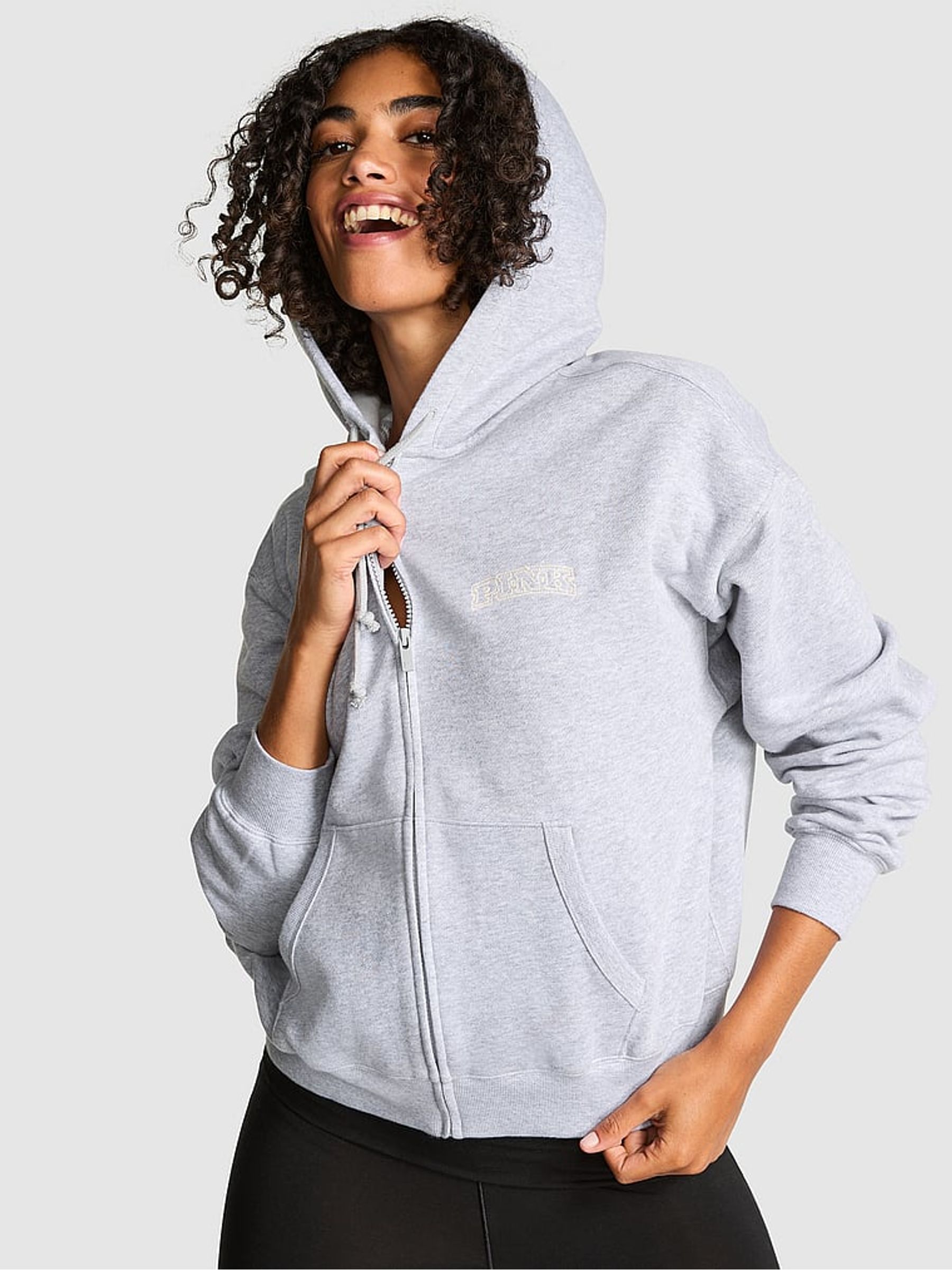 Grey Heather Zip Up Hoodie