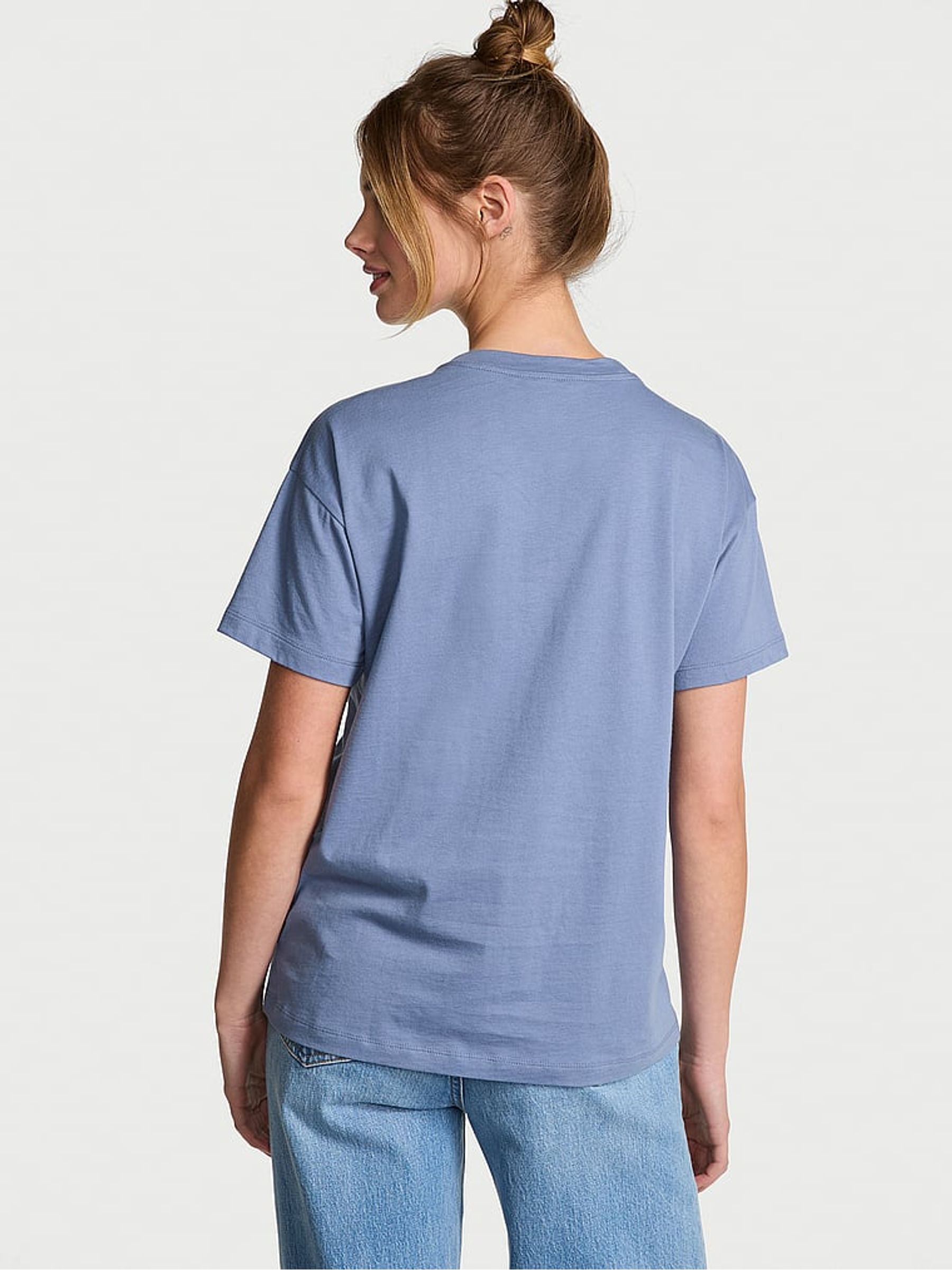 Dusty Iris Blue Cotton Pyjama T-Shirt