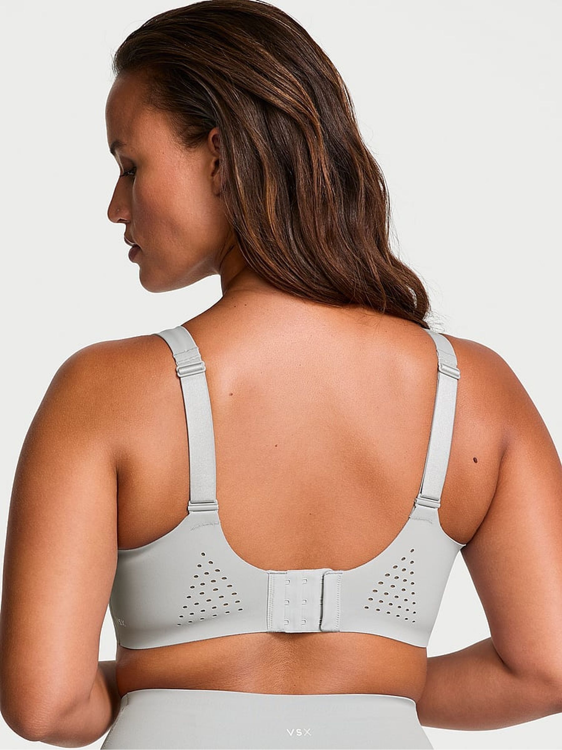 Starstruck Grey Back Close Featherweight Max High Support Sports Bra