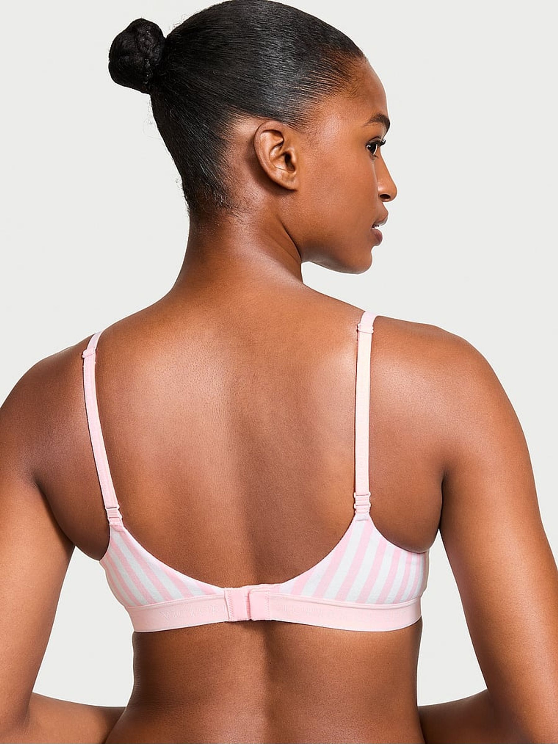 Pink Stripe Full Cup Push Up Bra