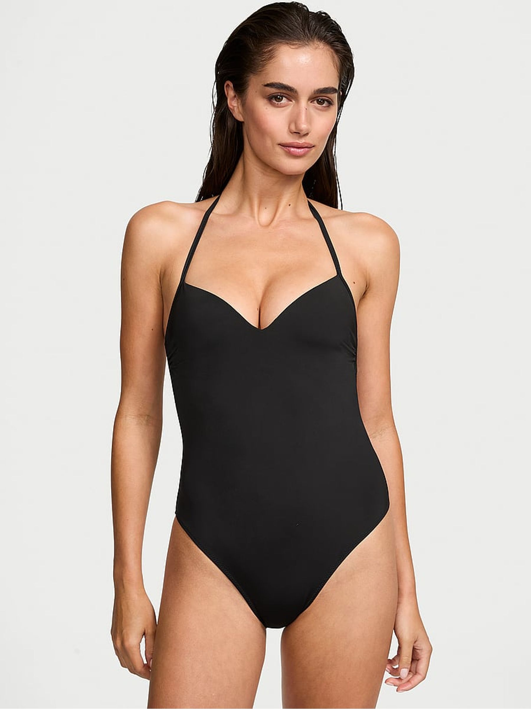 Black Halter Push Up Swimsuit