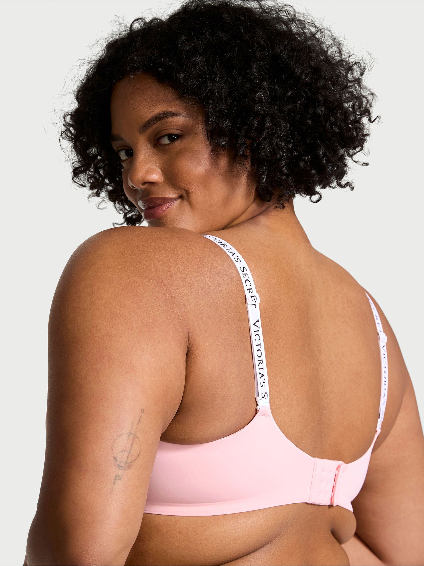 Pretty Blossom Pink and White Non Wired Lightly Lined Bra