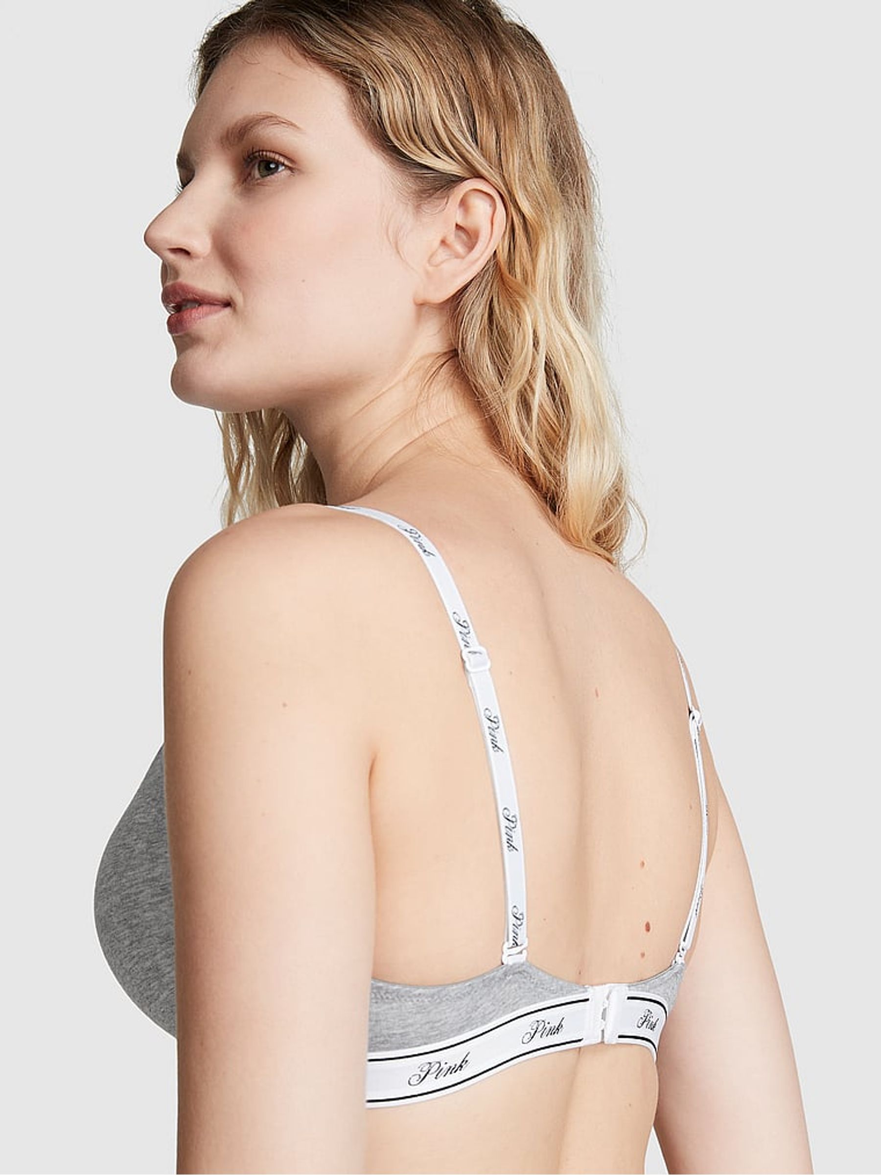 Grey Heather Push Up Bra