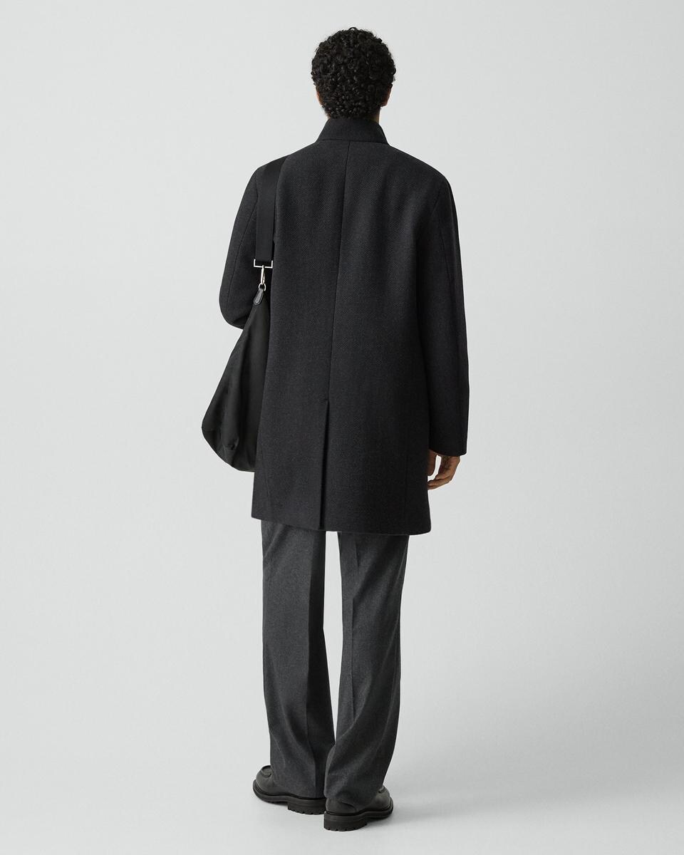 Belvin Coat in Textured Wool-Blend Melton