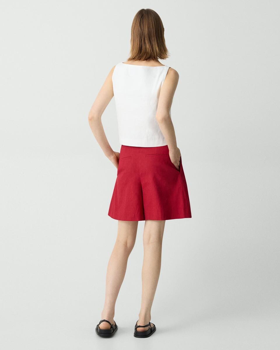 Pleated Short in Good Linen