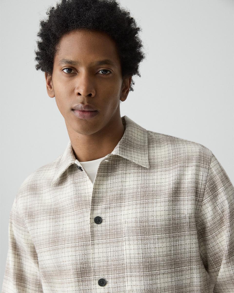 Button-Up Shirt in Textured Check