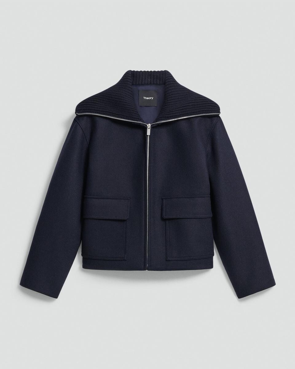 Wing Collar Jacket in Wool