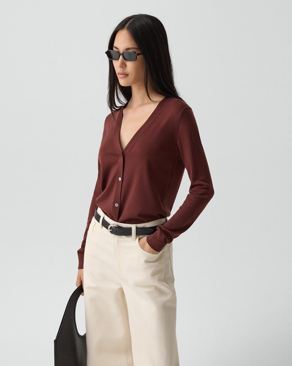 V-Neck Cardigan in Regal Wool