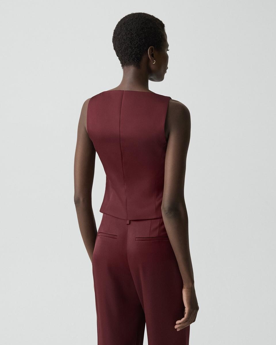 Boatneck Vest in Satin