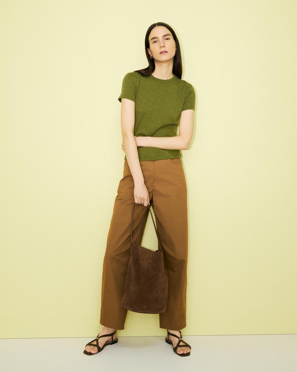 Cropped Barrel Pant in Cotton Twill