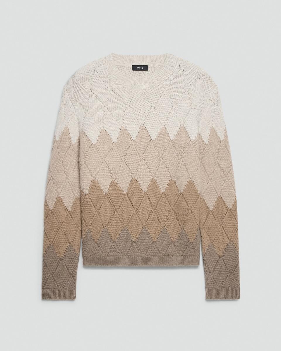 Diamond Weave Sweater in Felted Wool-Cashmere