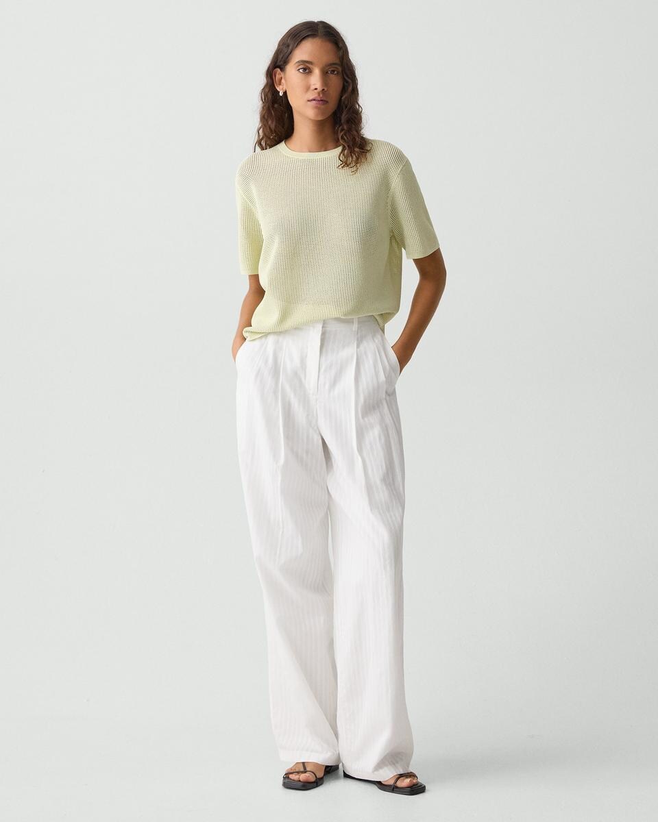 Pointelle Tee in Crepe Knit