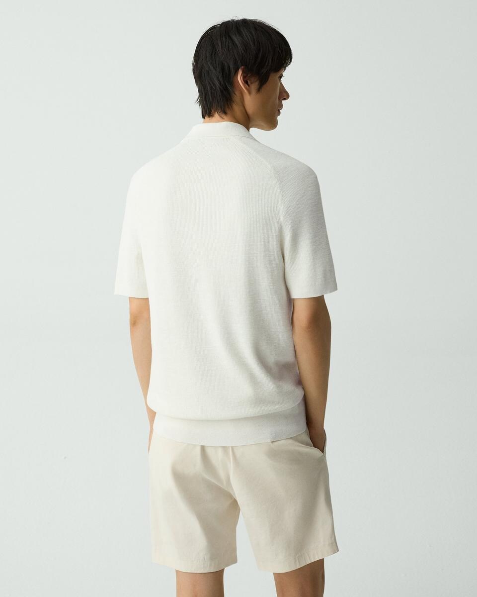 Short-Sleeve Button-Up Shirt in Pacific Linen