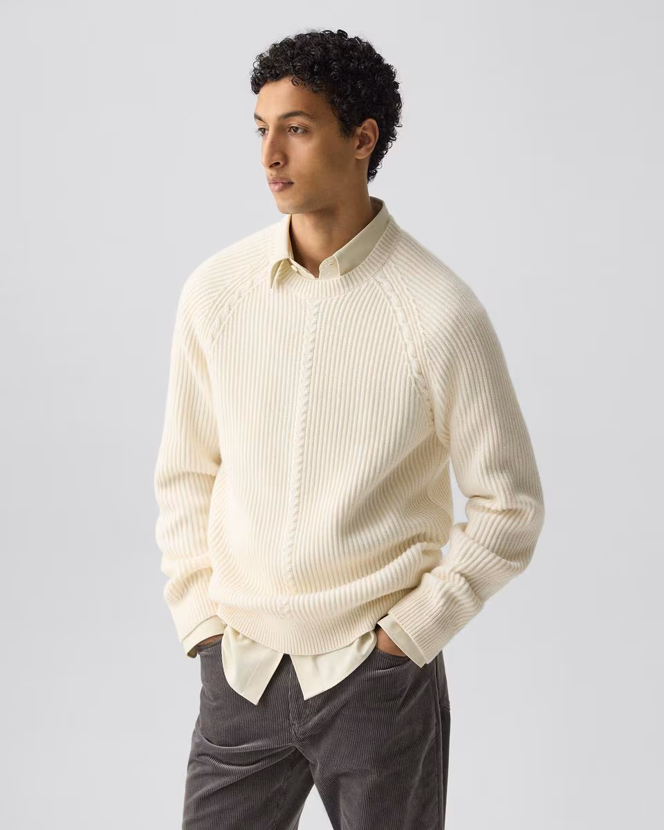 Crewneck Sweater in Wool-Cashmere