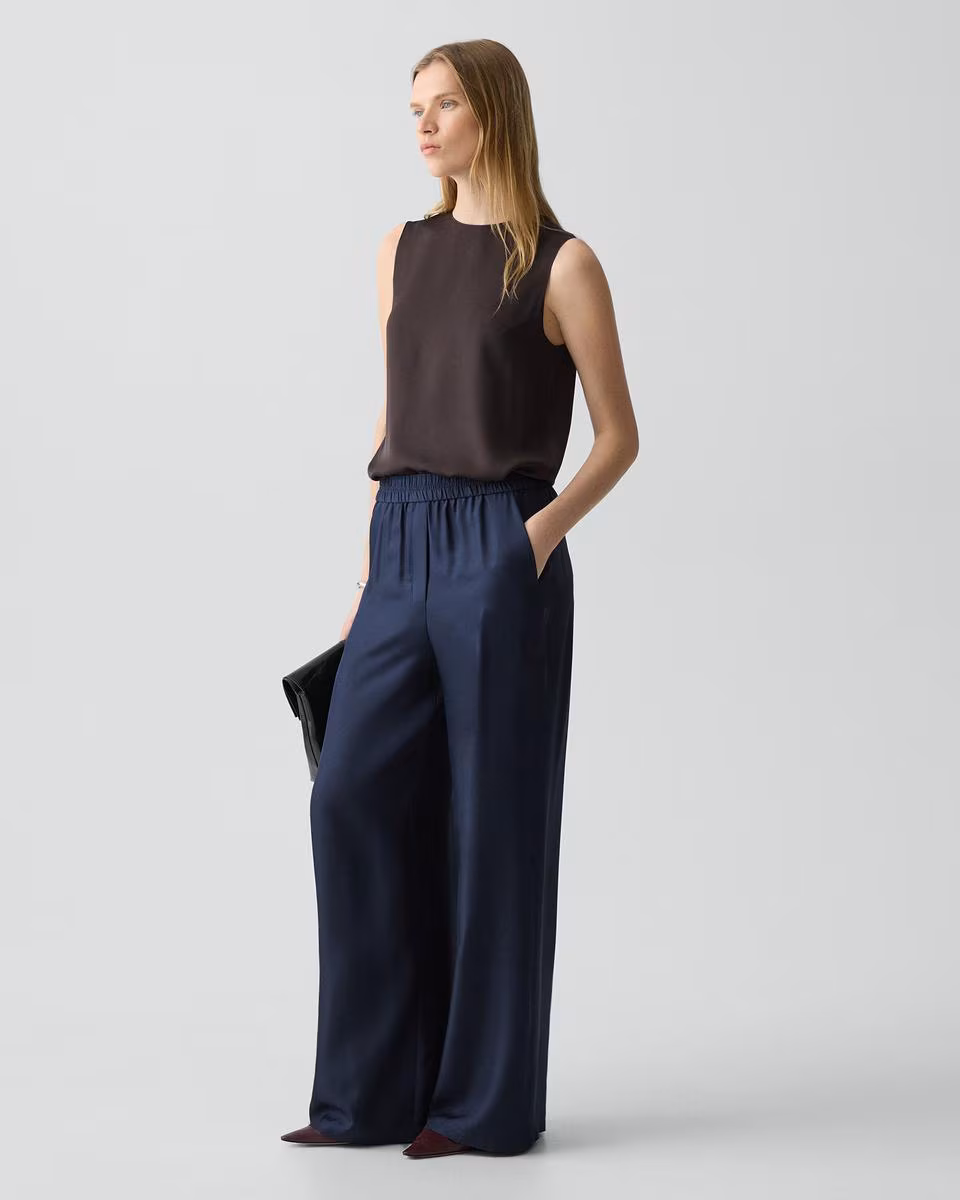 Pull-On Track Pant in Mod Silk Twill