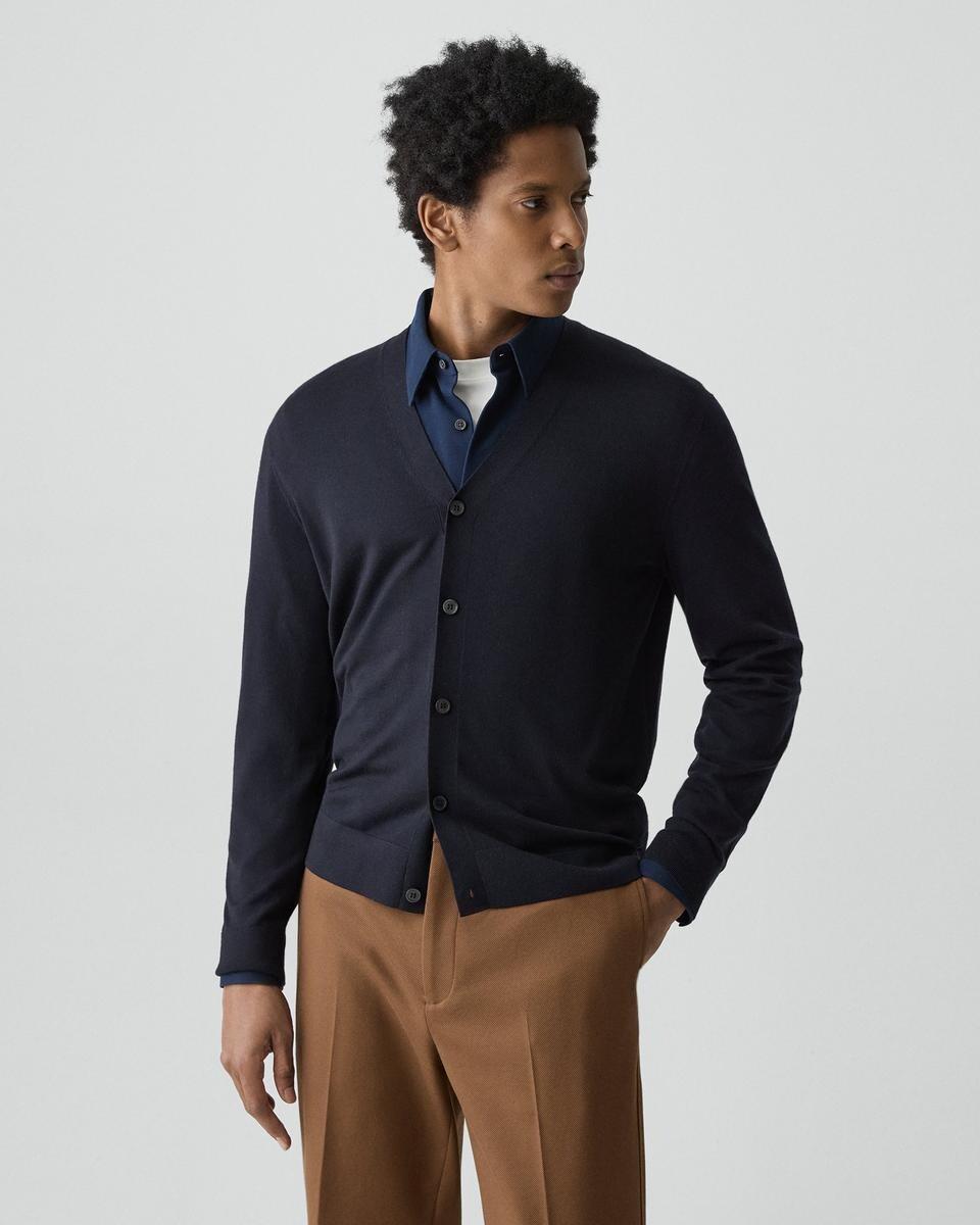 V-Neck Cardigan in Regal Wool