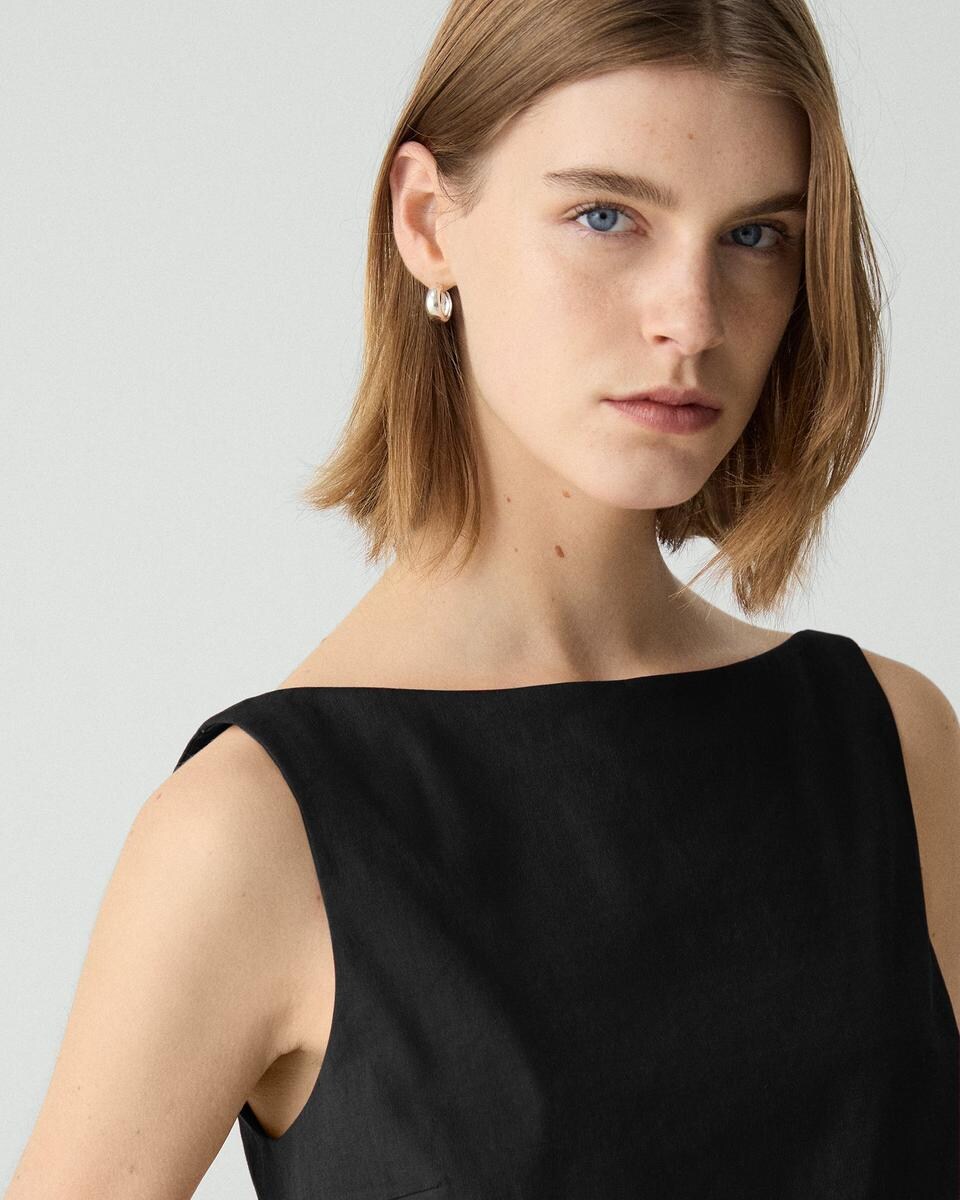 Sleeveless Boatneck Top in Good Linen