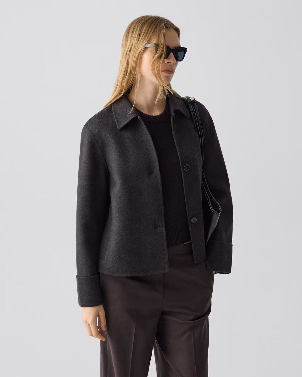 Boxy Cuff Jacket in Double-Face Wool-Cashmere