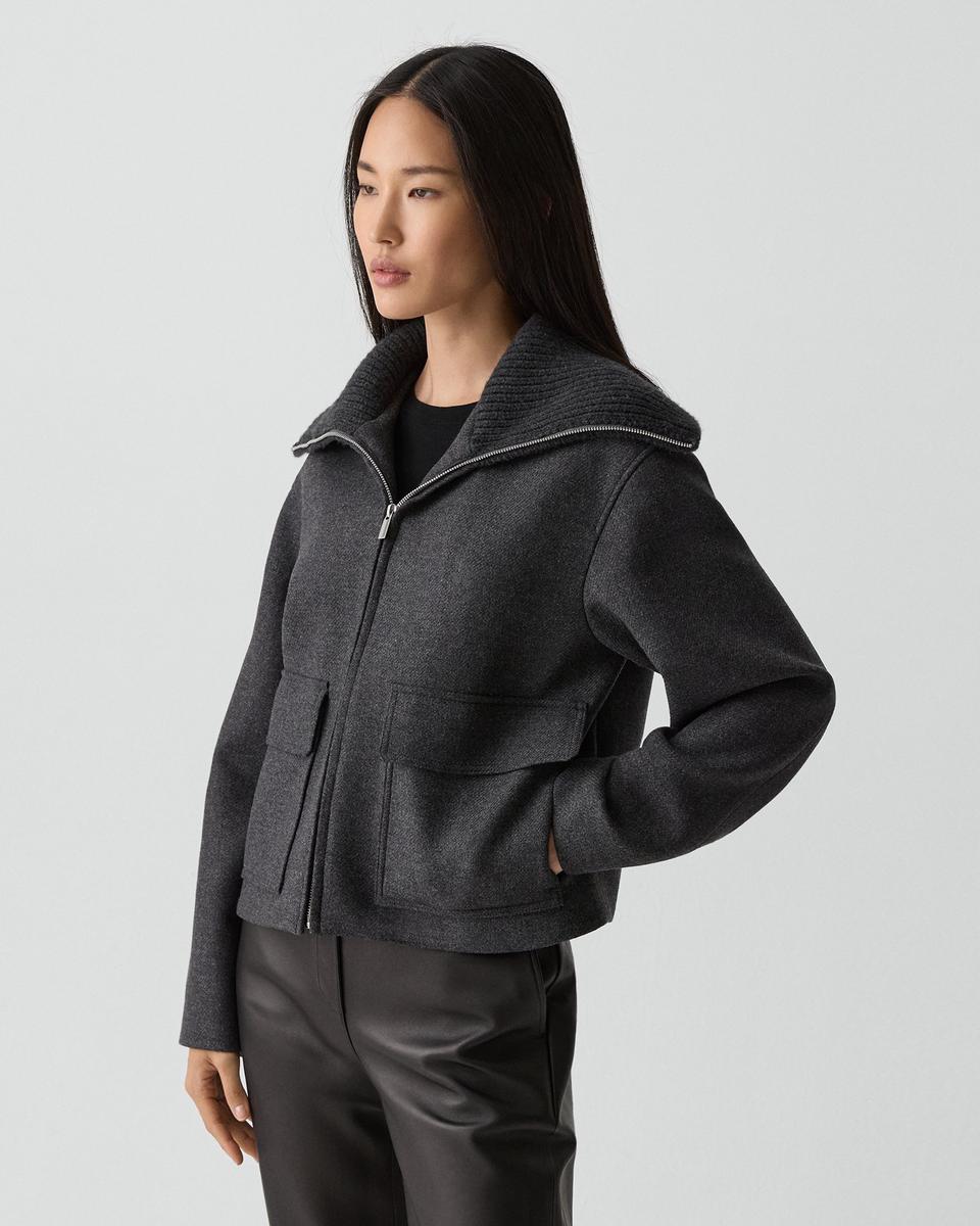 Wing Collar Jacket in Wool